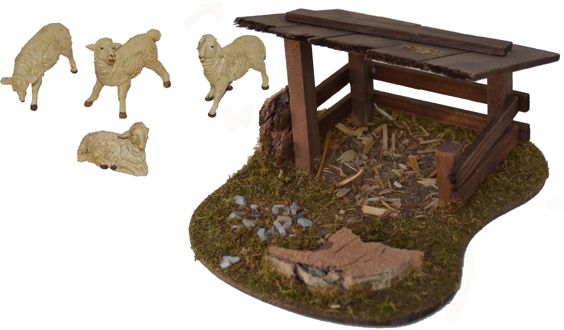Alfred Kolbe Krippen-Zubehör »Schafunterstand und 4 Schafe, Weihnachtsdeko« günstig online kaufen