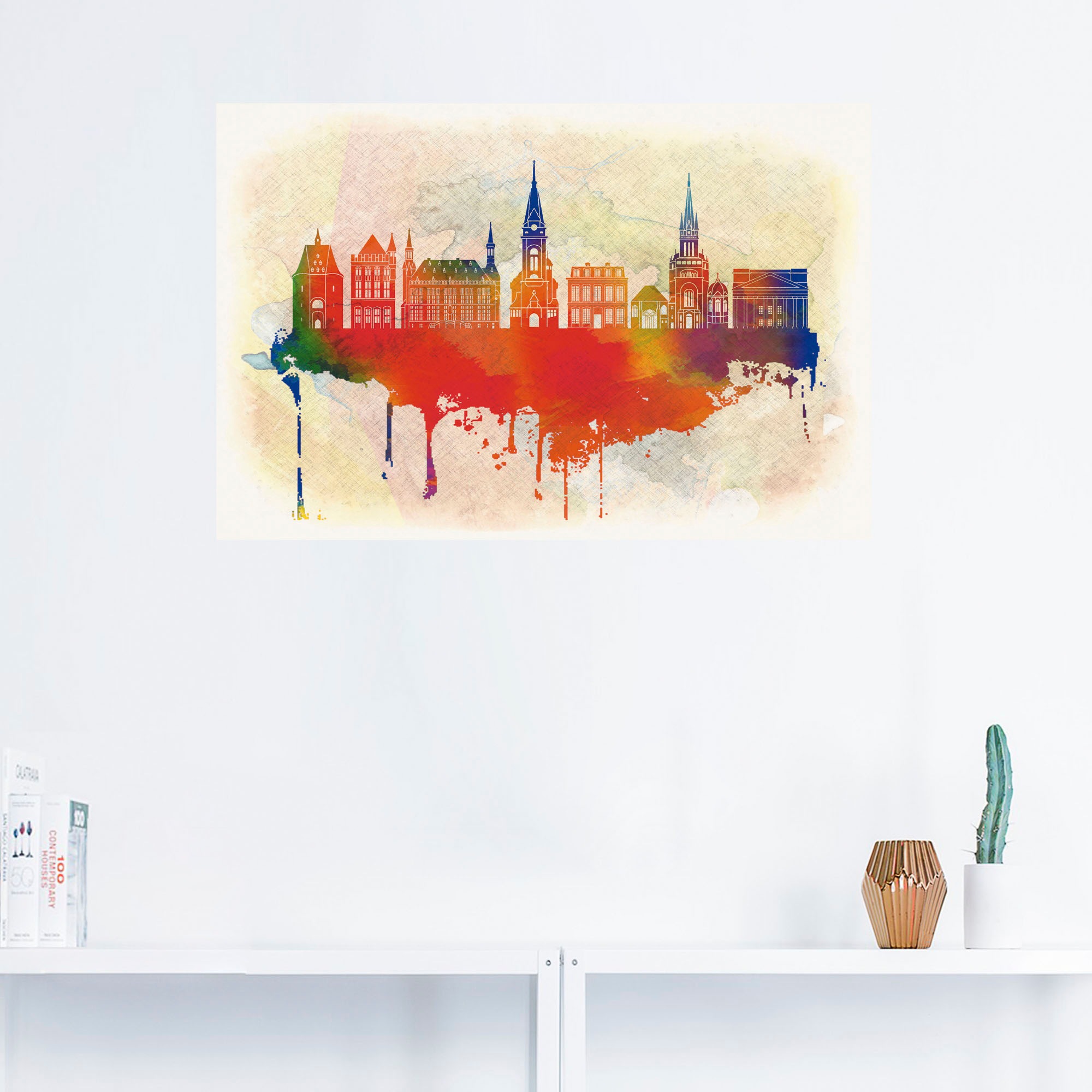 Artland Wandbild »Aachen Deutschland Skyline«, Deutschland, (1 St.), als Alubild, Leinwandbild, Wandaufkleber oder Poster in versch. Größen