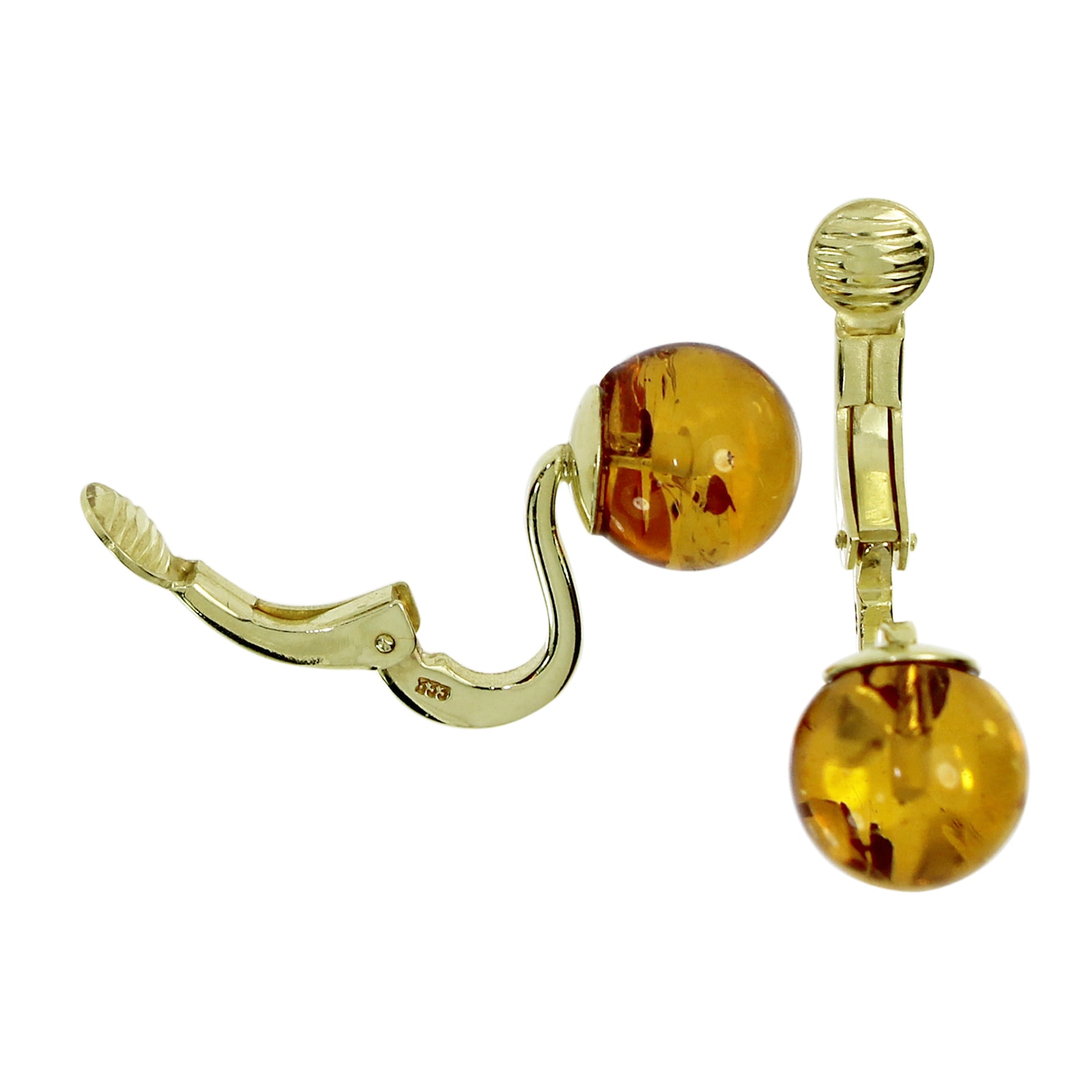 OSTSEE-SCHMUCK Paar Ohrclips »Ostsee-Schmuck Ohrclip Kugel 10 mm Ohrclip Kugel 10 mm«, (2 tlg.)