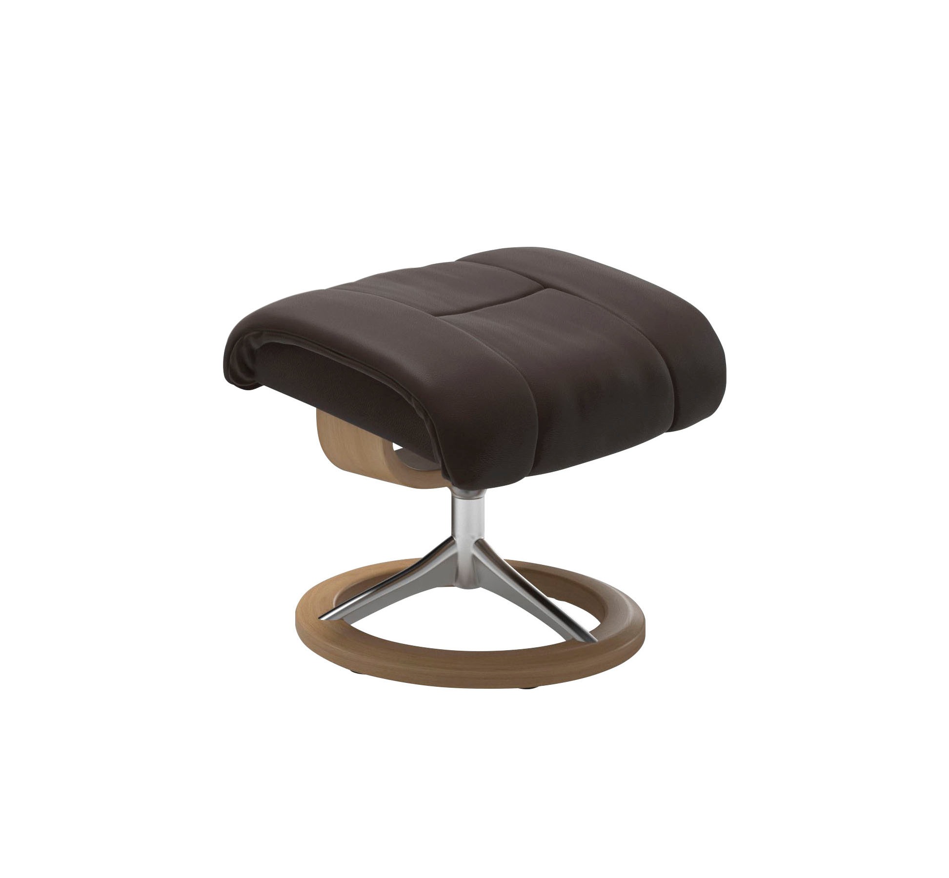 Stressless® Relaxsessel »Reno«, (Set, Relaxsessel mit Hocker), mit Hocker, mit Signature Base, Größe S, M & L, Gestell Eiche