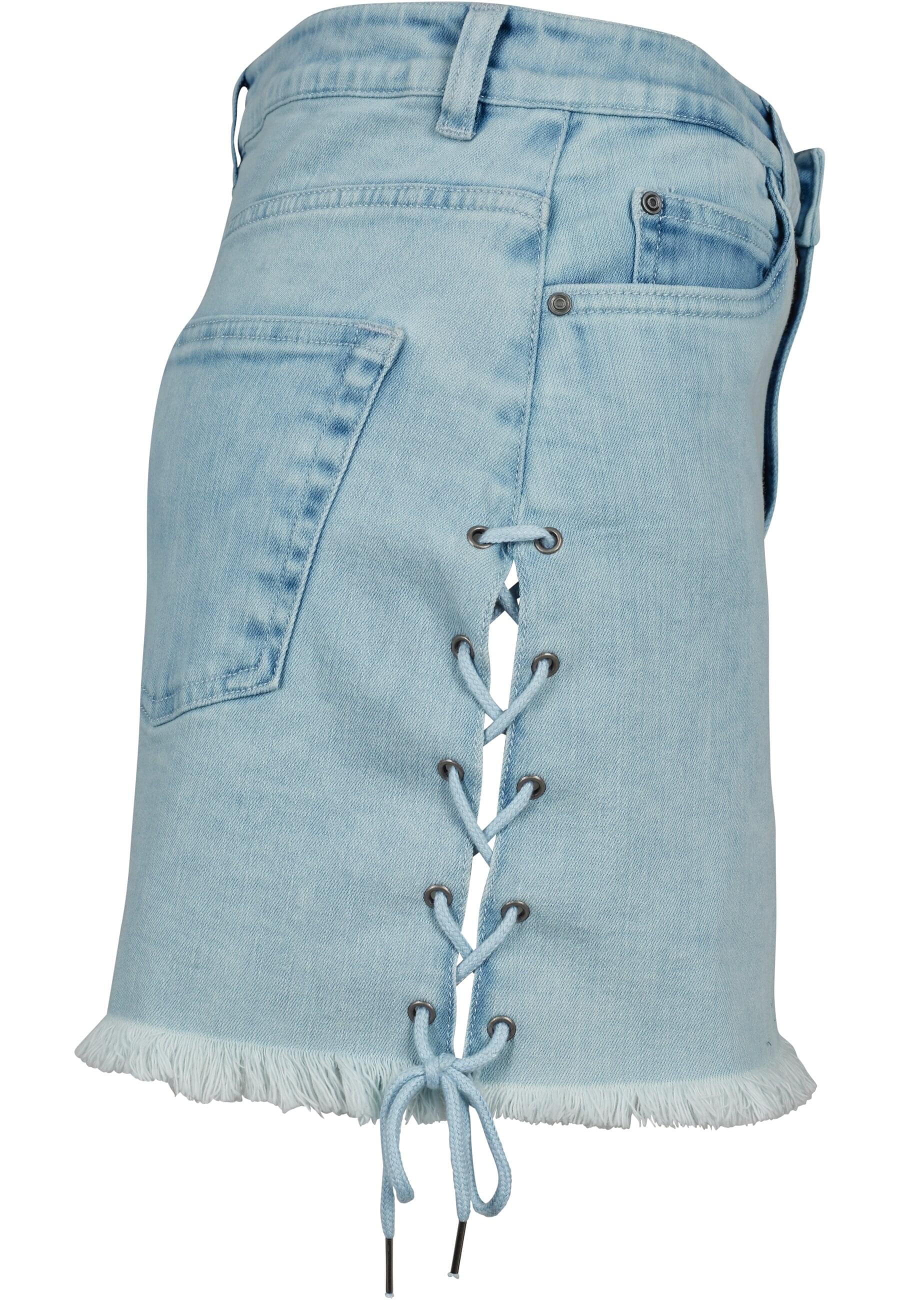 URBAN CLASSICS Jerseyrock »Urban Classics Damen Ladies Denim Lace Up Skirt« 1 Stk.