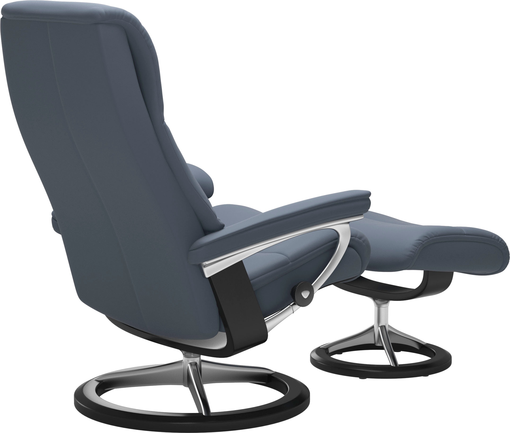 Stressless® Relaxsessel »View«, (Set, Relaxsessel mit Hocker), mit Signature Base, Größe M,Gestell Schwarz
