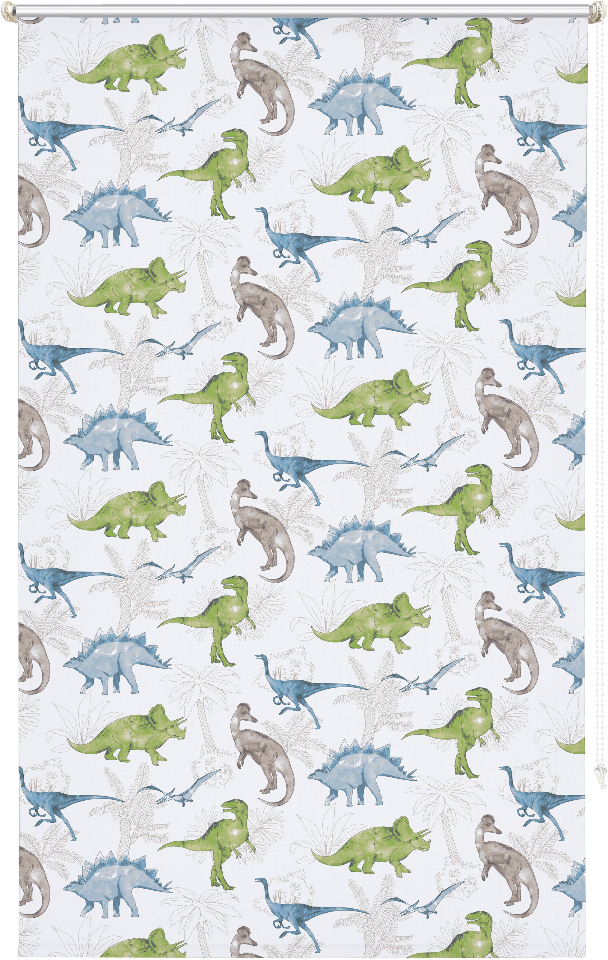 Lüttenhütt Rollo »DINO«, verdunkelnd, Blendschutz-Sichtschutz-Verdunkelung, ohne Bohren, freihängend, Fixmaß, Klemmfix, DINO, Kinderrollo -NEUHEIT!