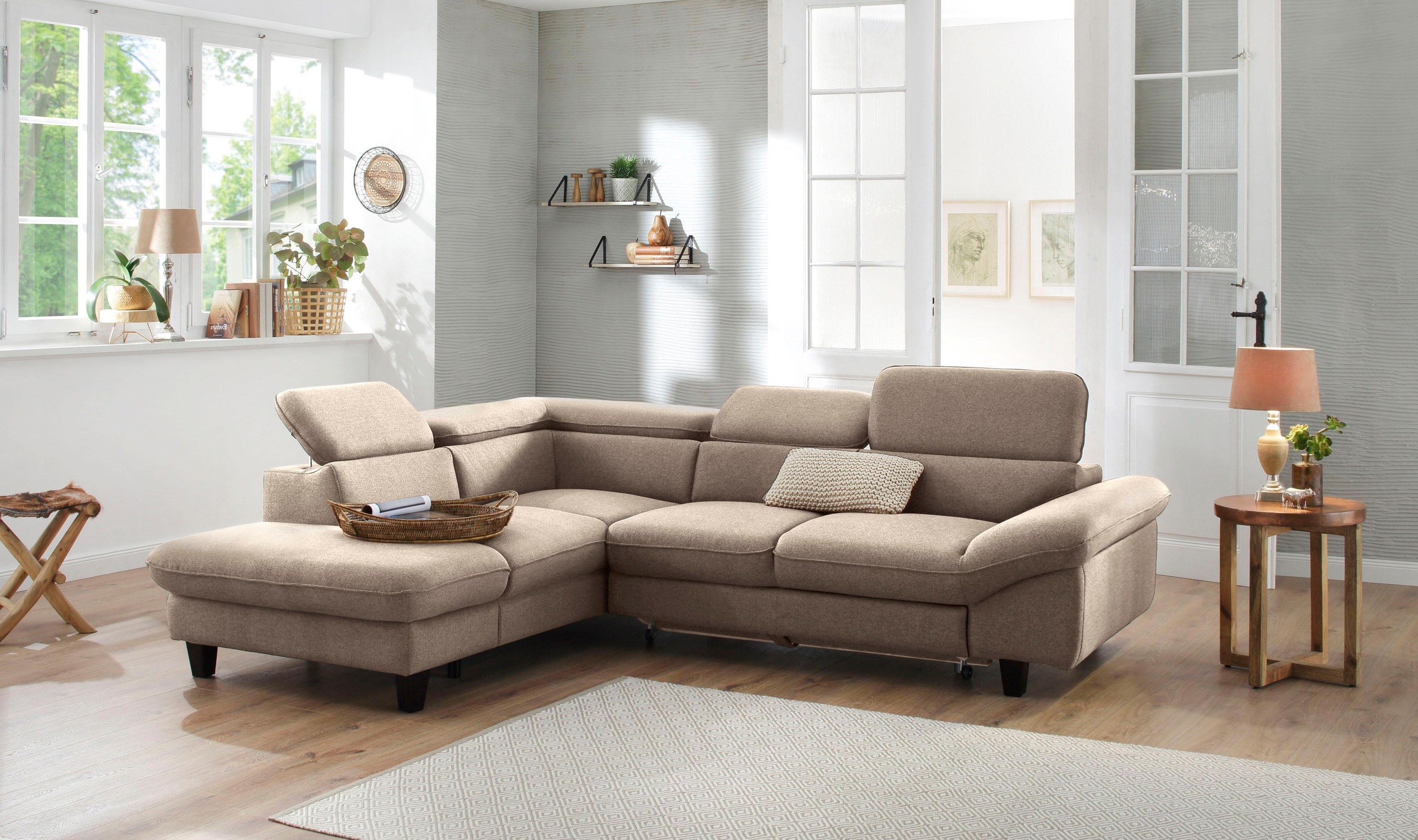 Home affaire Ecksofa "Pilot L-Form" mit Kopfteilverstellung, wahlweise mit günstig online kaufen