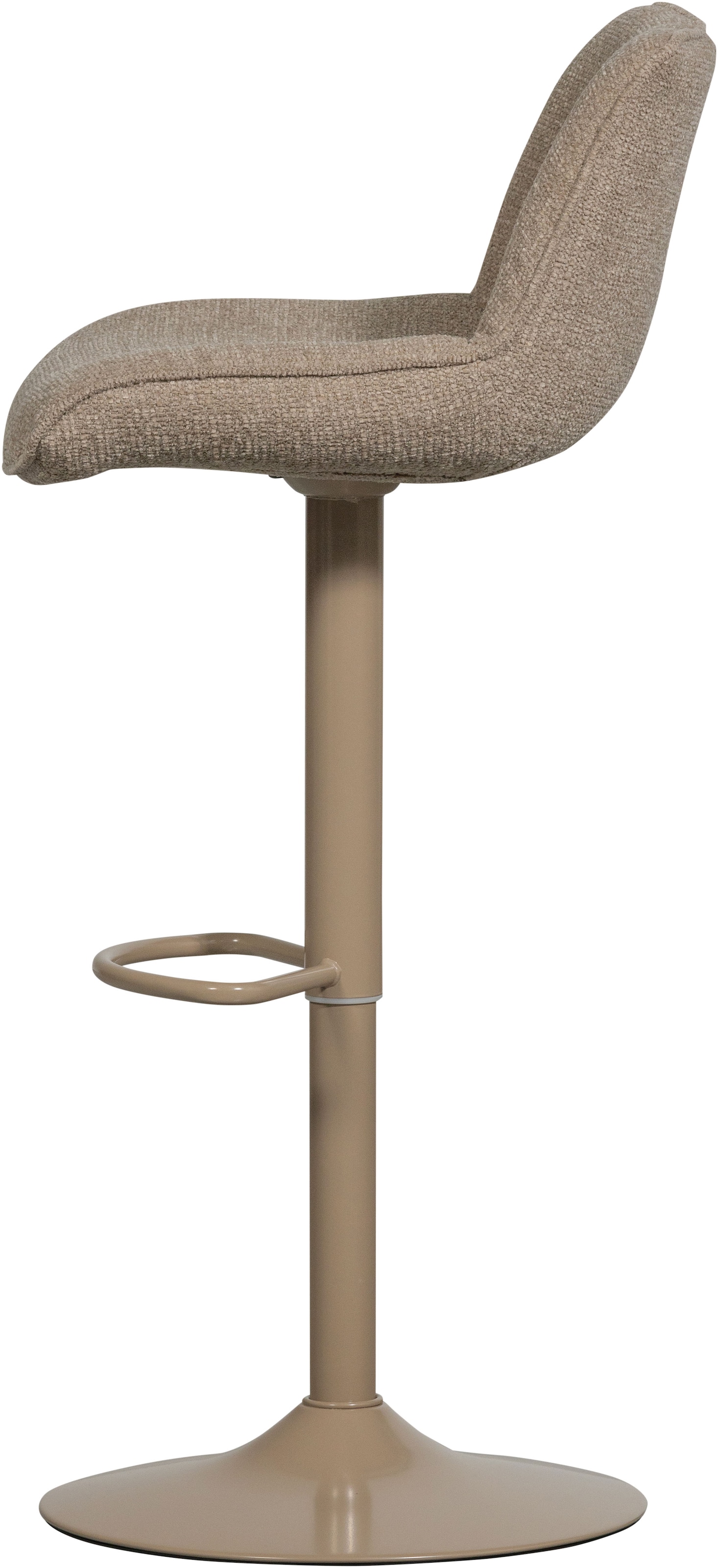 WOOOD Barhocker »Marten höhenverstellbar und drehbar mit Metallgestell 45 x 50 x 110 cm« Gewebter Bezug, Sehr hohe Verschleißfestigkeit, Tragkraft 120 kg