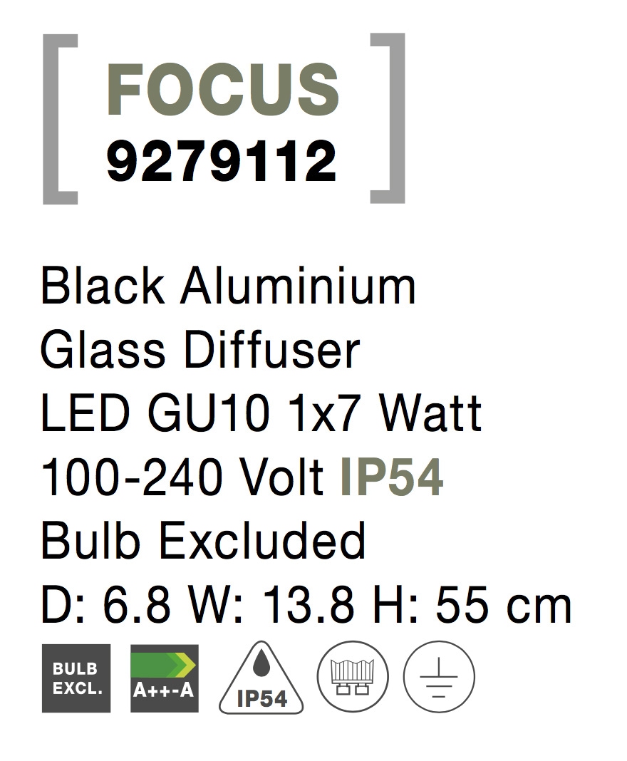 Nova Luce Außen-Stehlampe »FOCUS« GU10 1 Stk. Einstellbar