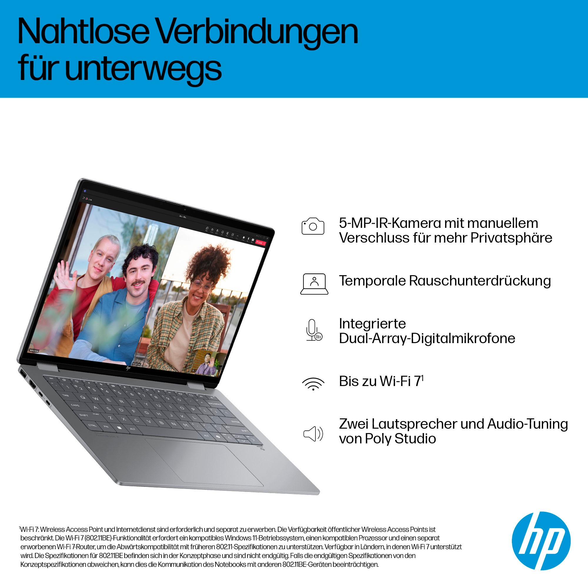 HP Convertible Notebook »OmniBook X Flip 14-fm0272ng«, 35,6 cm, / 14 Zoll, Intel, Core Ultra 5, ARC, 512 GB SSD
