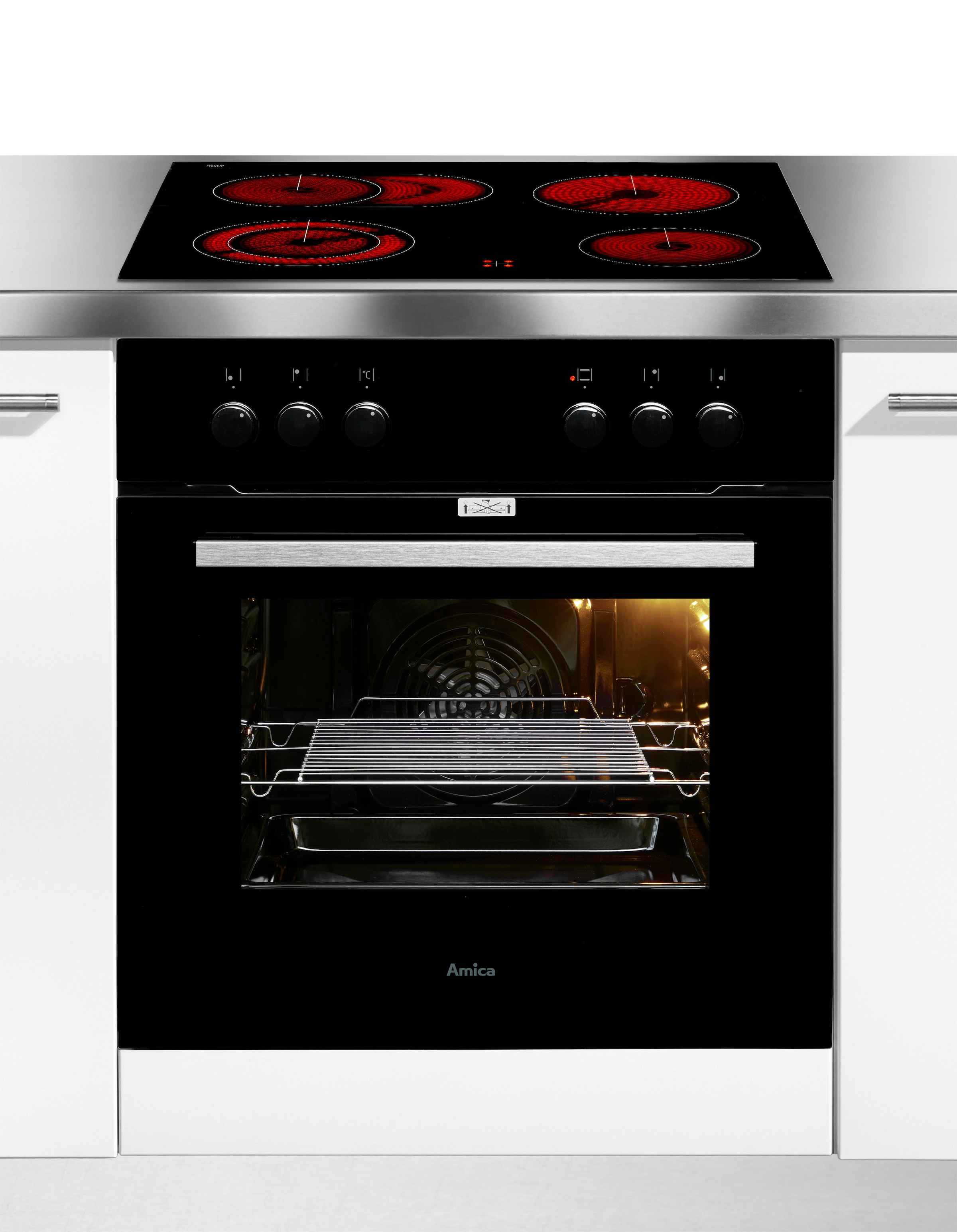 Amica Elektro-Herd-Set »EHC 933 331 S« Steam Clean Sicher kochen, flexibel backen – alles im Griff!
