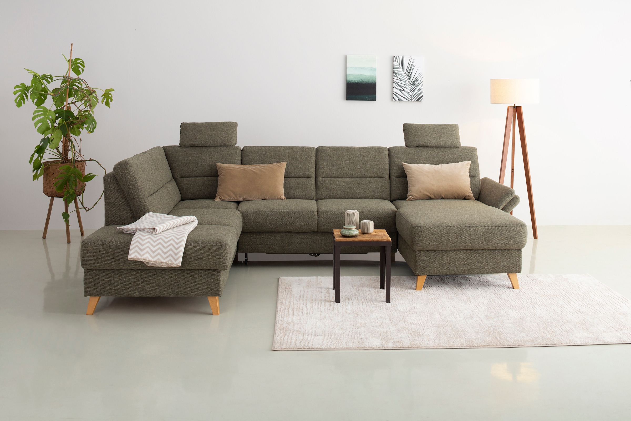 Home affaire Wohnlandschaft »Westerland U-Form« Federkern, wahlweise Bettfu günstig online kaufen