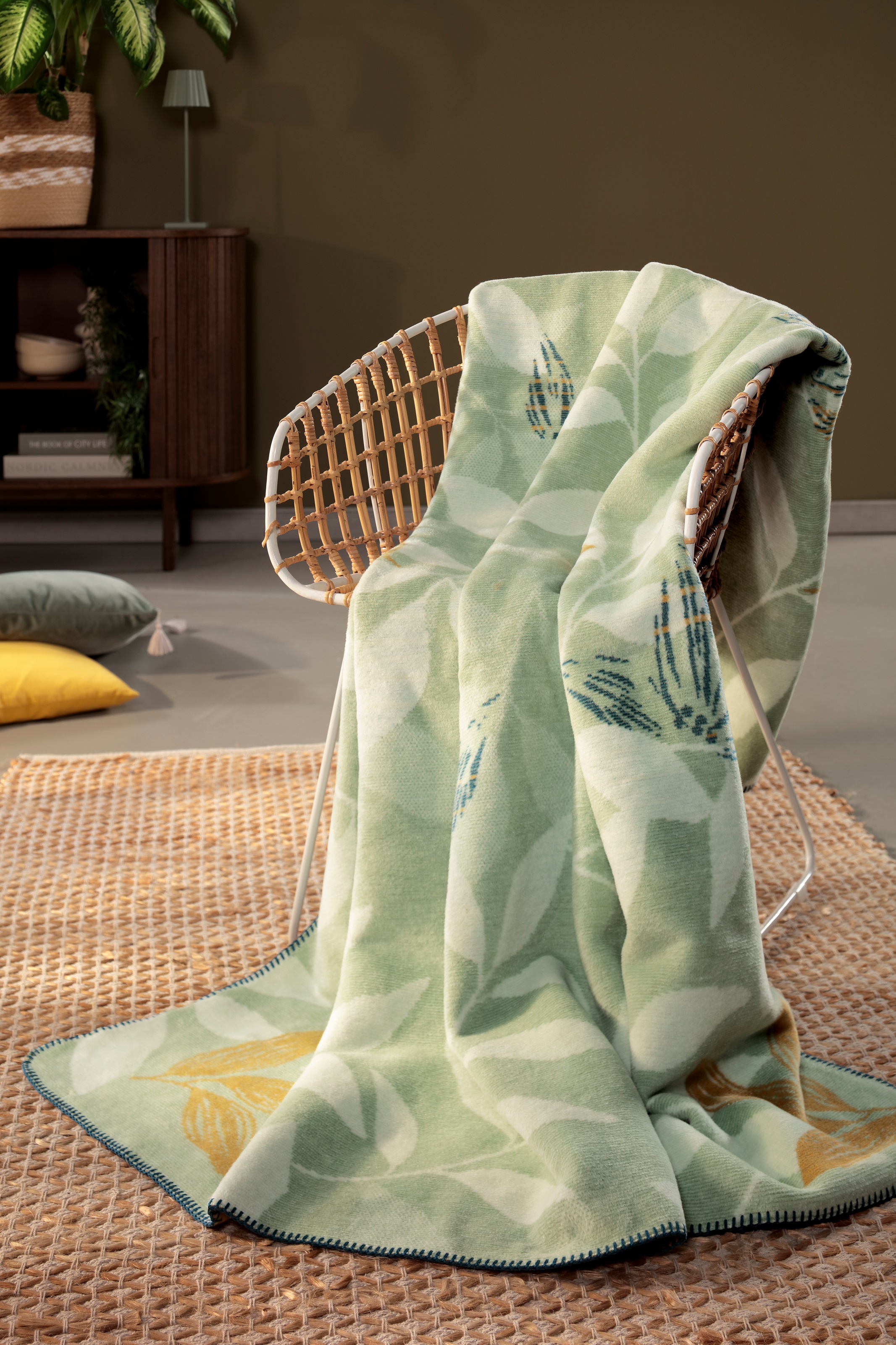 Biederlack Wohndecke »Wohndecke Greenery«, im floralen Design günstig online kaufen