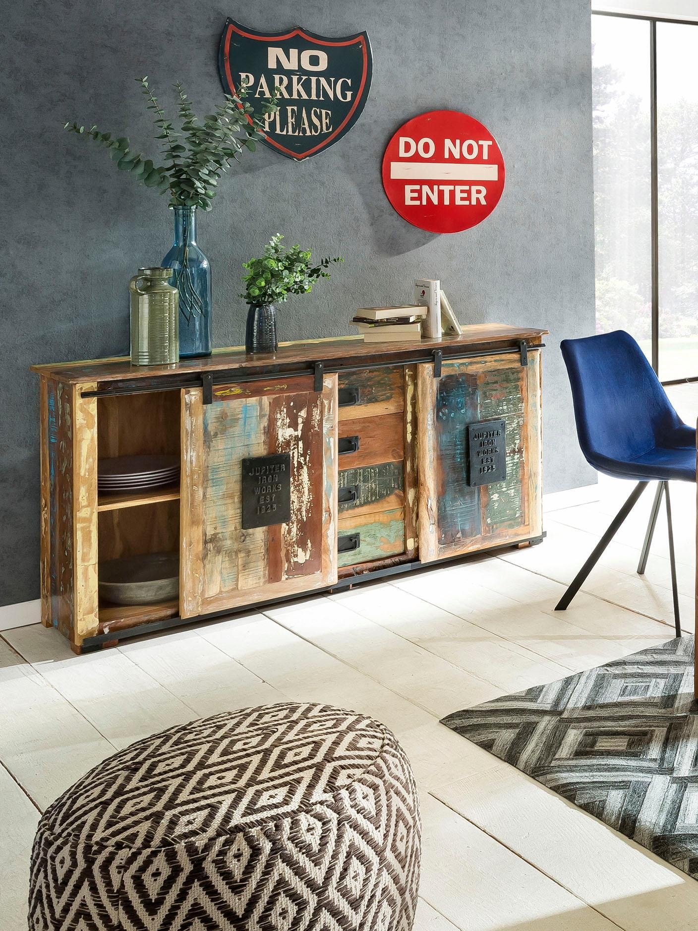 SIT Sideboard »Jupiter« aus recyceltem Altholz, Shabby Chic, Vintage
