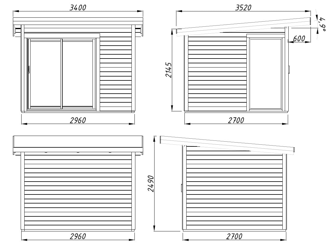 Palmako Gartenhaus »Andrea Slide Plus« verschiedene Farben