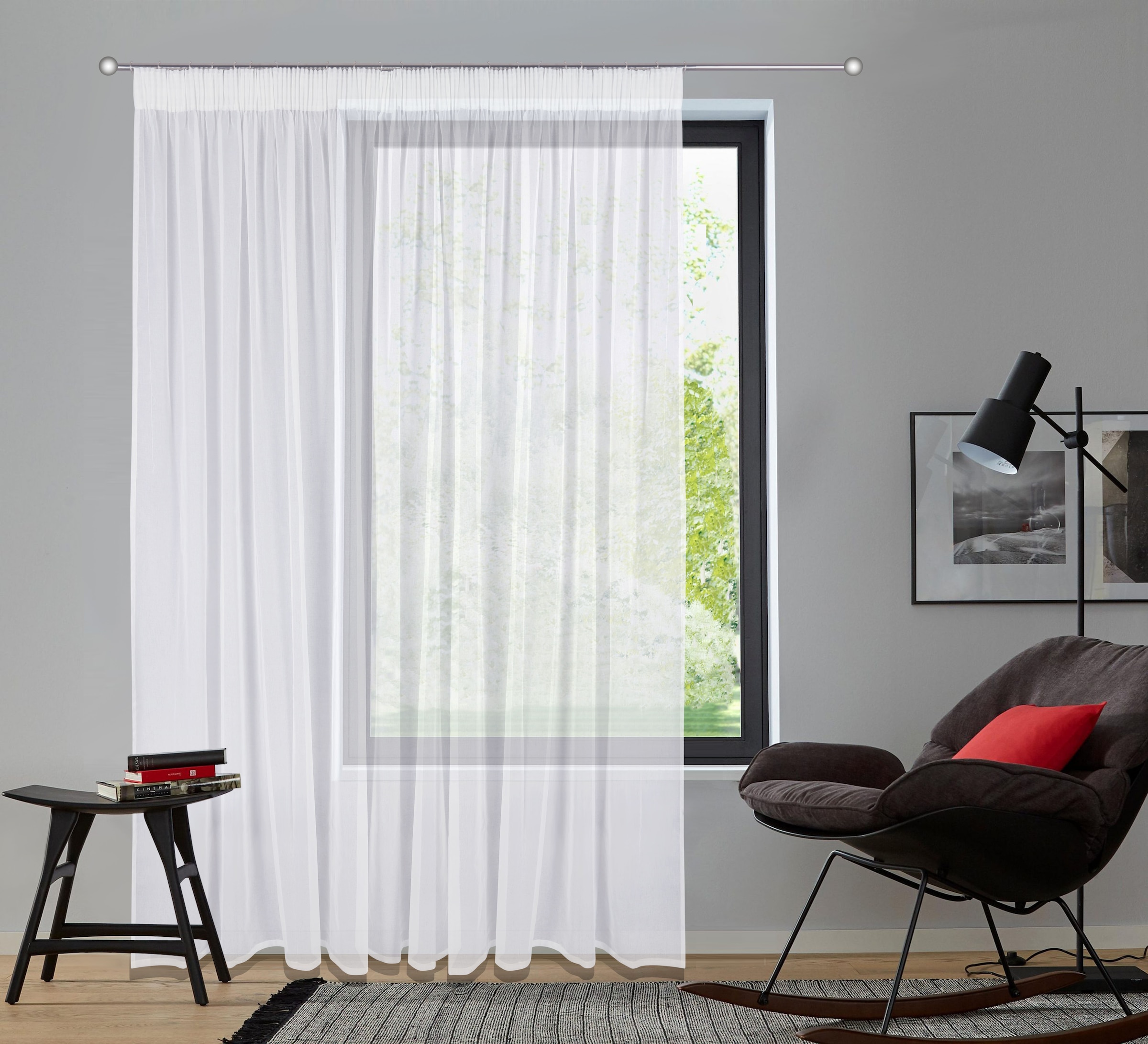 my home Gardine »Dolly« Multifunktionsband 1 Stk. tlg. Transparent, Gewebt, günstig online kaufen