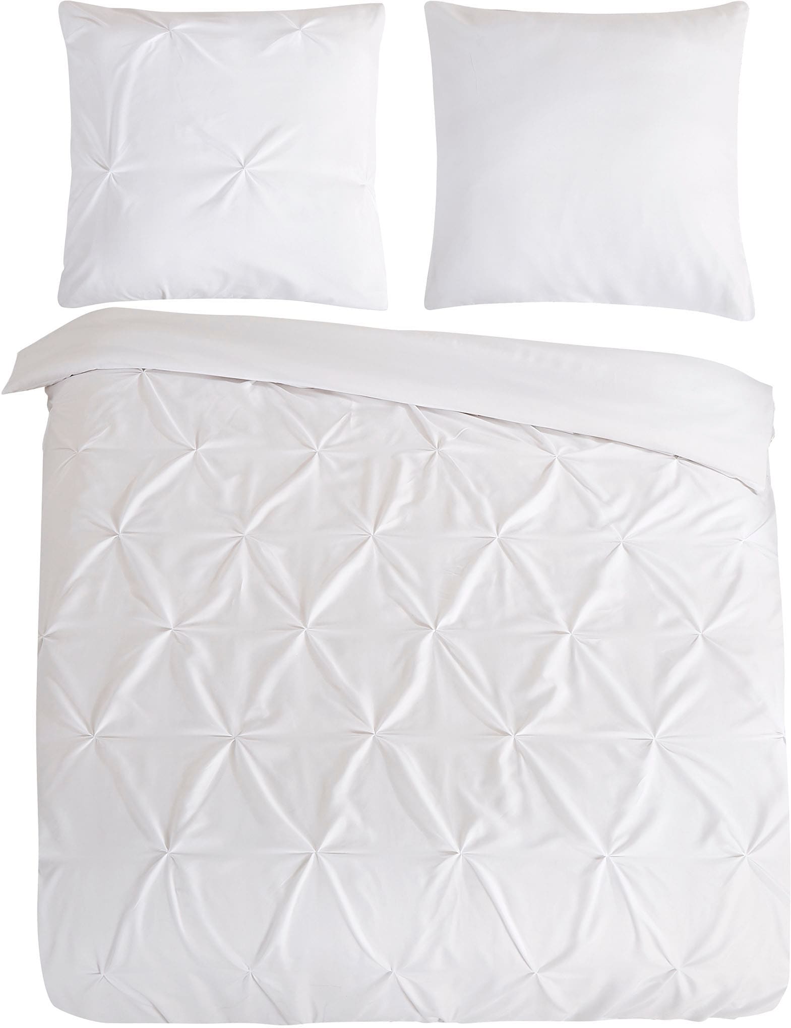 PURE luxury collection Bettwäsche »Elegance«, Mikrofaser, Uni, Stickerei, luxuriöse Falten, Reißverschluss, Grün