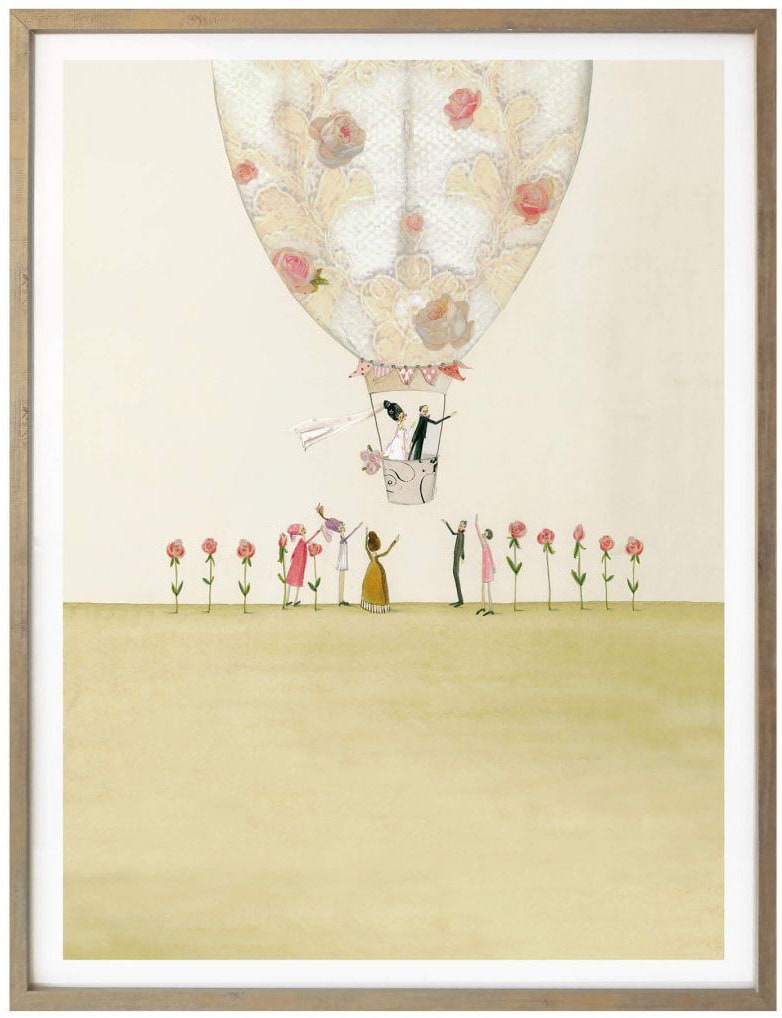 Wall-Art Poster »Hochzeit Wandbild, St.), Deko Wandposter (1 auf Poster, kaufen Raten Heißluftballon, Heißluftballon«, Bild