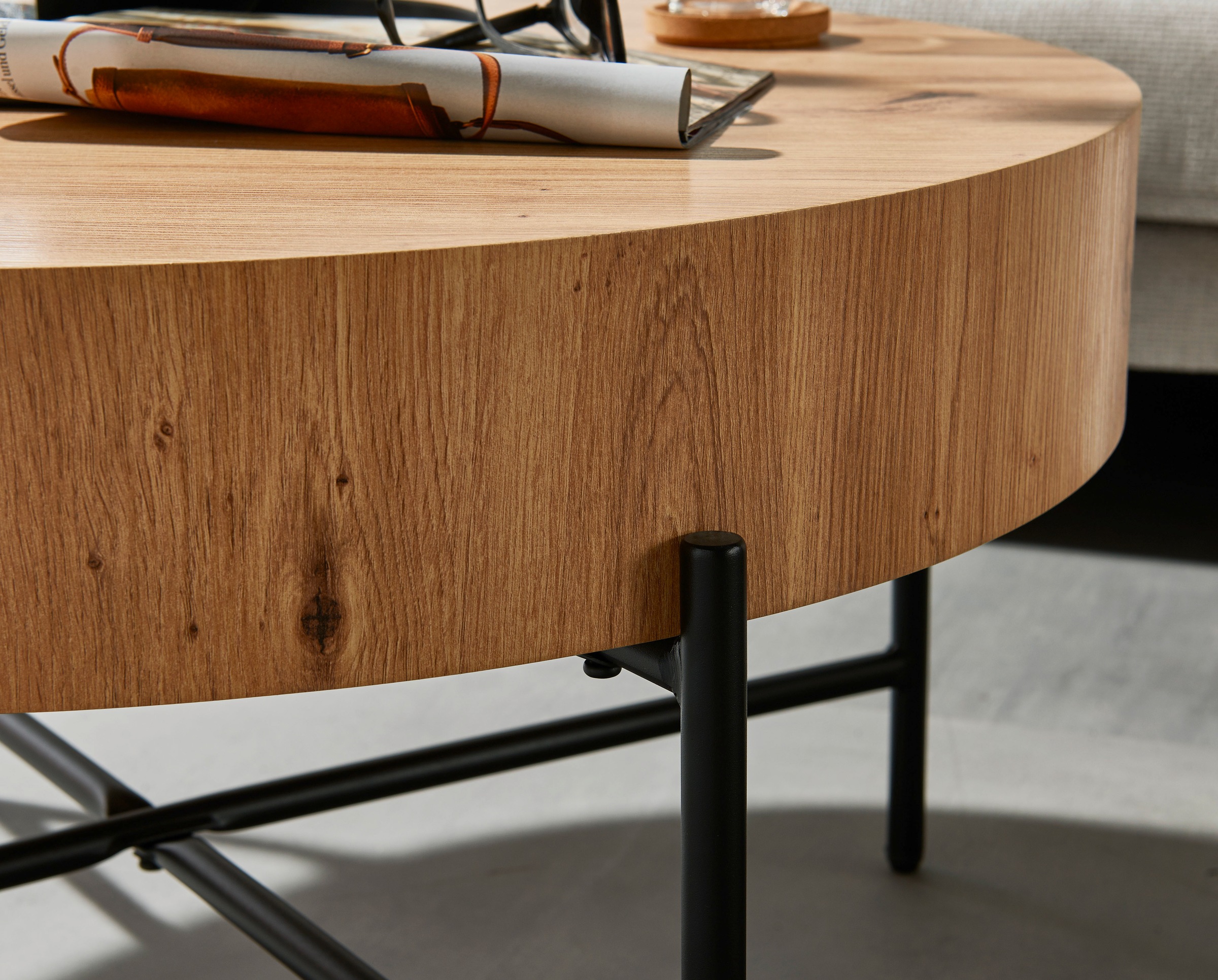 Stolkom Couchtisch »Antonia Couchtisch Ø/H 80x42 cm« 1 Stk. tlg. Durchmesser 80, 4-Fuß Metallgestell