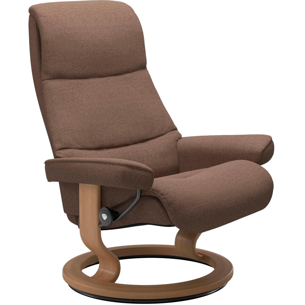 Stressless® Relaxsessel »View«, (Set, Relaxsessel mit Hocker), mit Classic Base, Größe M,Gestell Eiche