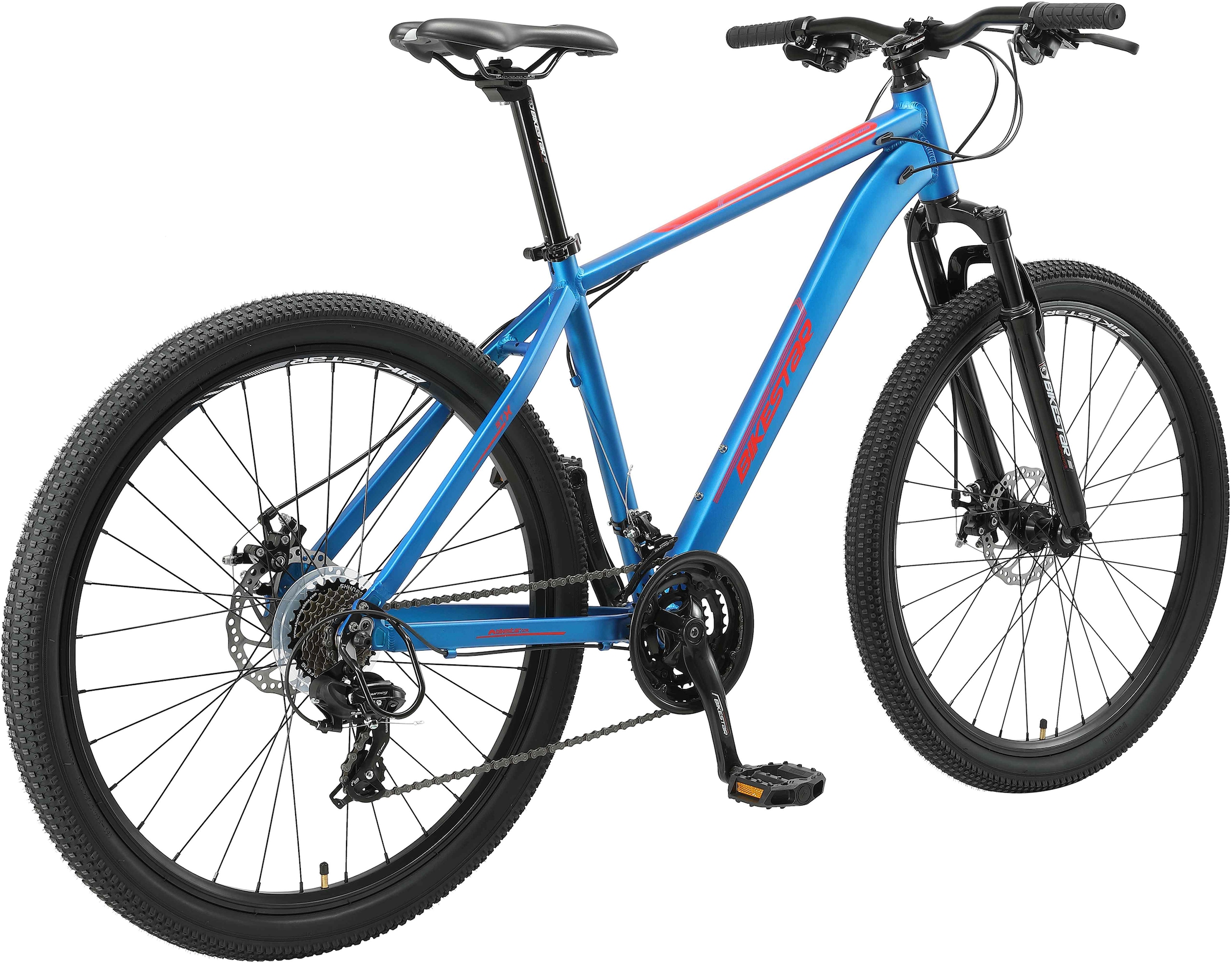 Bikestar Mountainbike, 21 Gang, Shimano, RD-TY300 Schaltwerk, Kettenschaltung, für Damen und Herren, Kettenschaltung