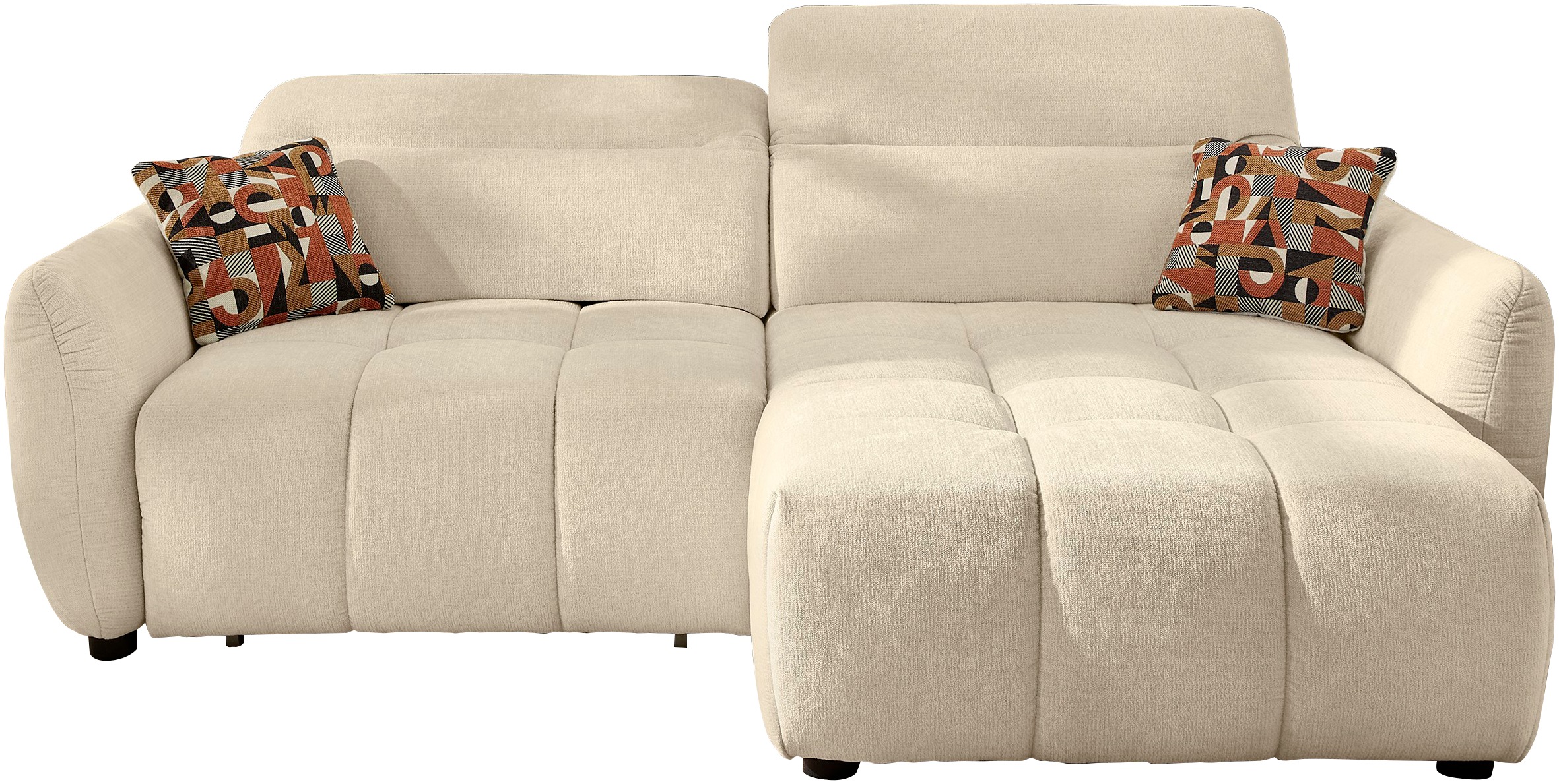 Jockenhöfer Gruppe Ecksofa »Zoom, L-Form, 140kg Belastbarkeit je Sitzplatz«, 60cm elektromotorische Sitztiefenverstellung,USB-Ladeports,Kopfstützen