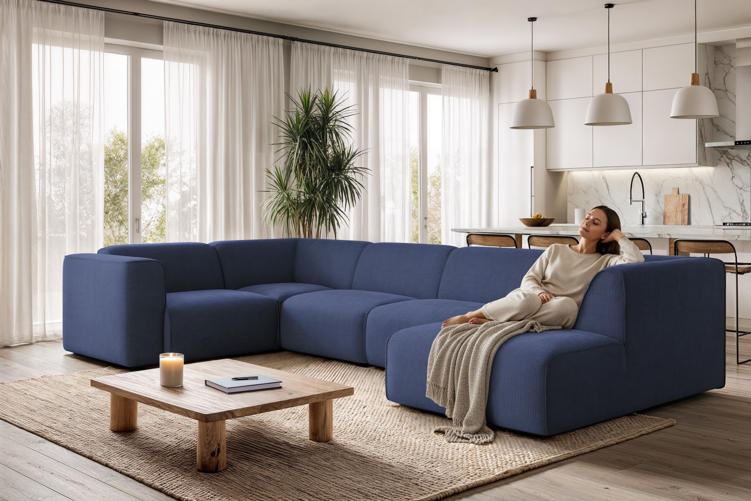 OTTO home Wohnlandschaft »Merid U-Form, B: 367 cm« jederzeit durch Module e günstig online kaufen