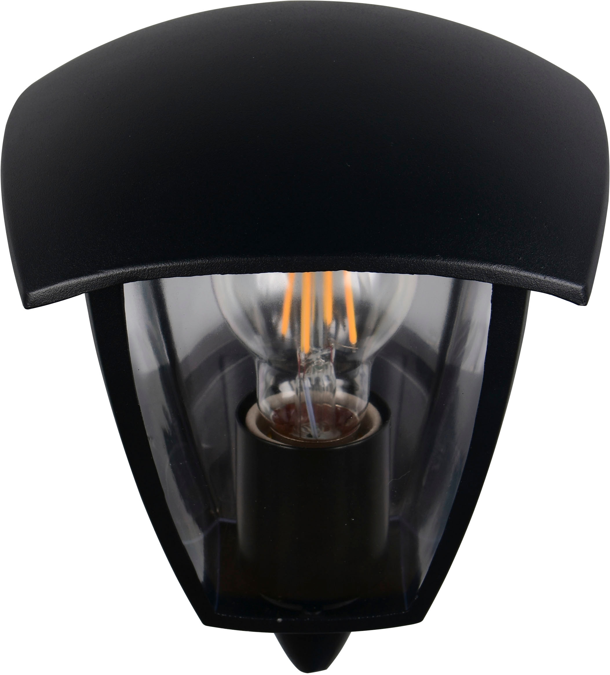 TRIO Leuchten Außen-Wandleuchte »VENTA, Laterne Hauswand Fassadenbeleuchtung, exkl 1x E27 max 10W, IP44«, 1 flammig, Leuchtmittel E27 | Leuchtmittel wechselbar, Wandlampe Laternen-Optik, aufwärts gerichtet, Schirm Kunststoff
