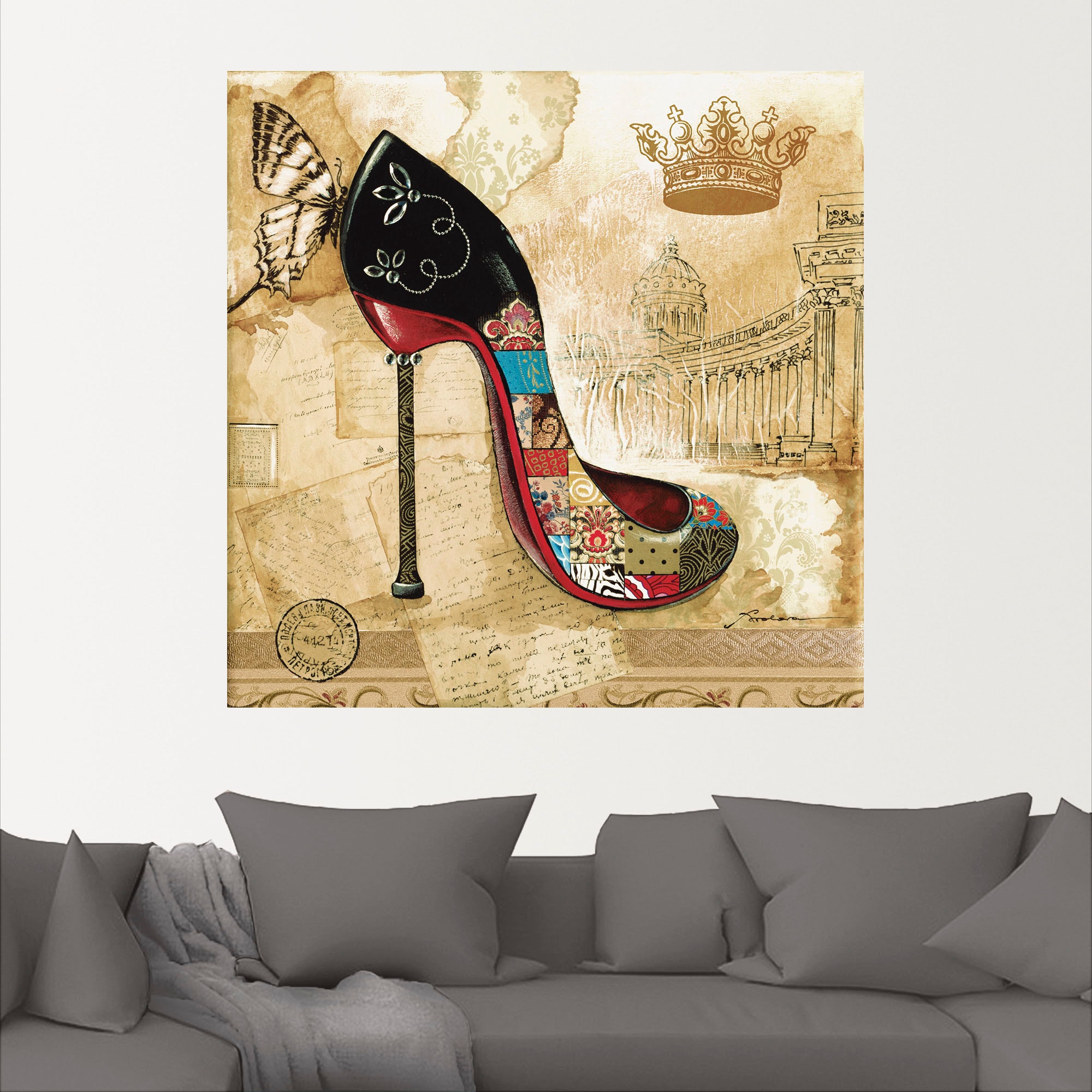 Artland Wandbild »Veränderliche Zeiten I - Stiletto«, Modebilder, (1 St.), als Alubild, Leinwandbild, Wandaufkleber oder Poster in versch. Größen