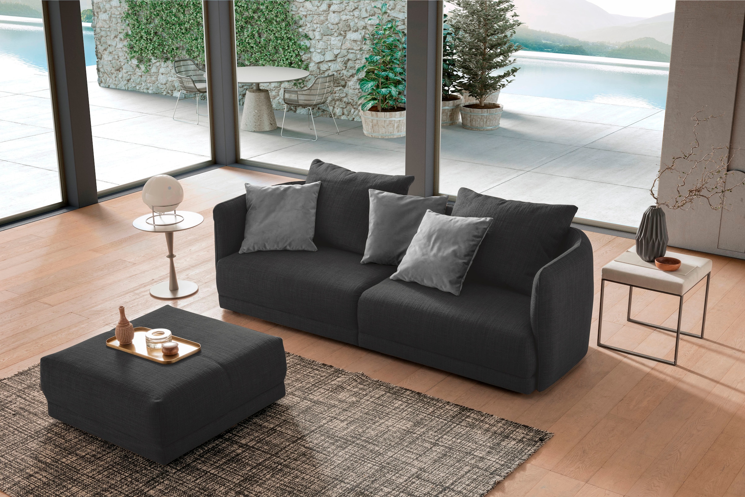 designwerk Big-Sofa »New York, anmutendes Designsofa«, mit schmaler Arm- & Rückenlehne