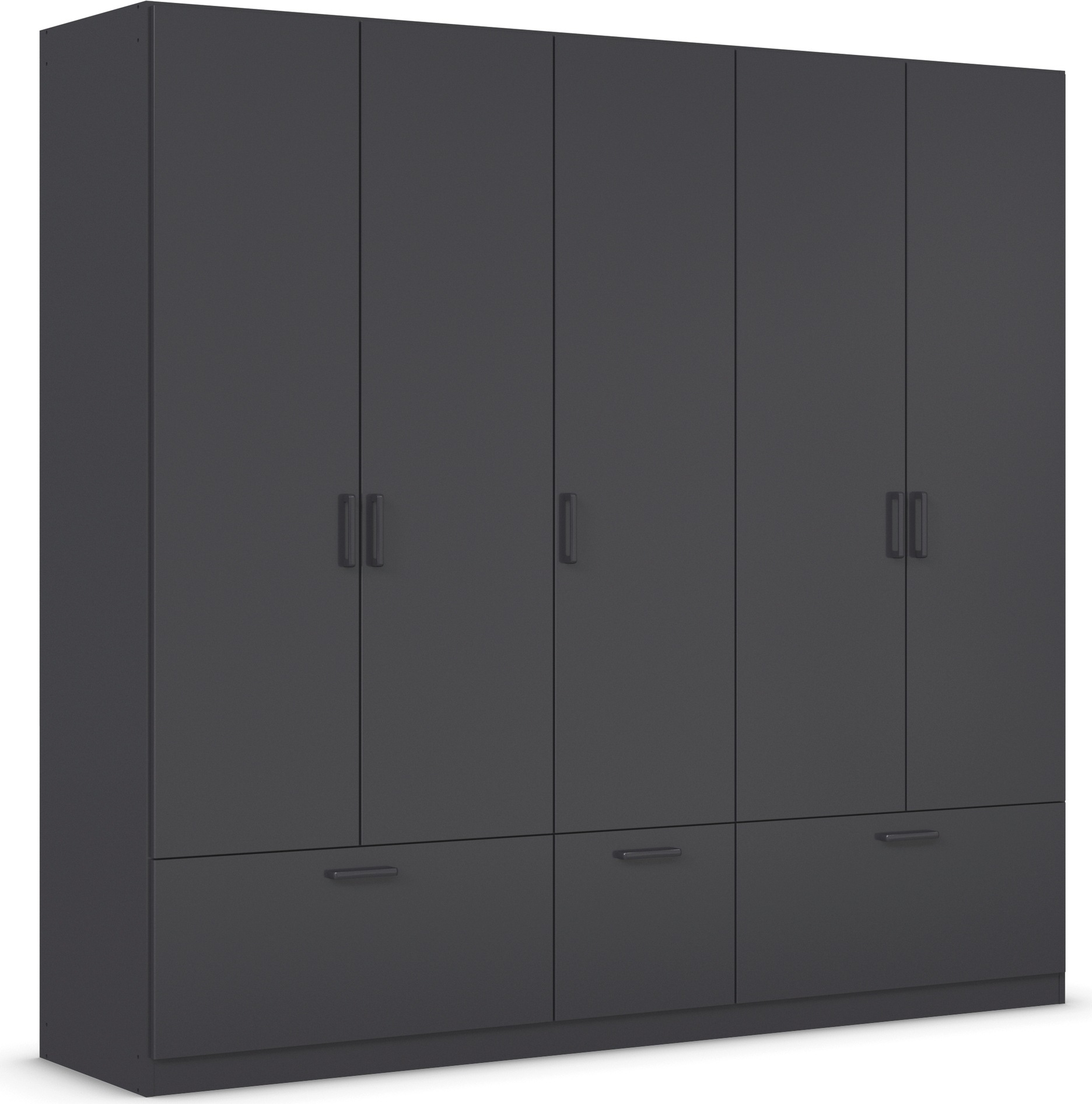 rauch Drehtürenschrank »Kleiderschrank Schrank Garderobe Wäscheschrank BARI«, mit Schubkästen und modernem Griff in Graumetallic MADE IN GERMANY
