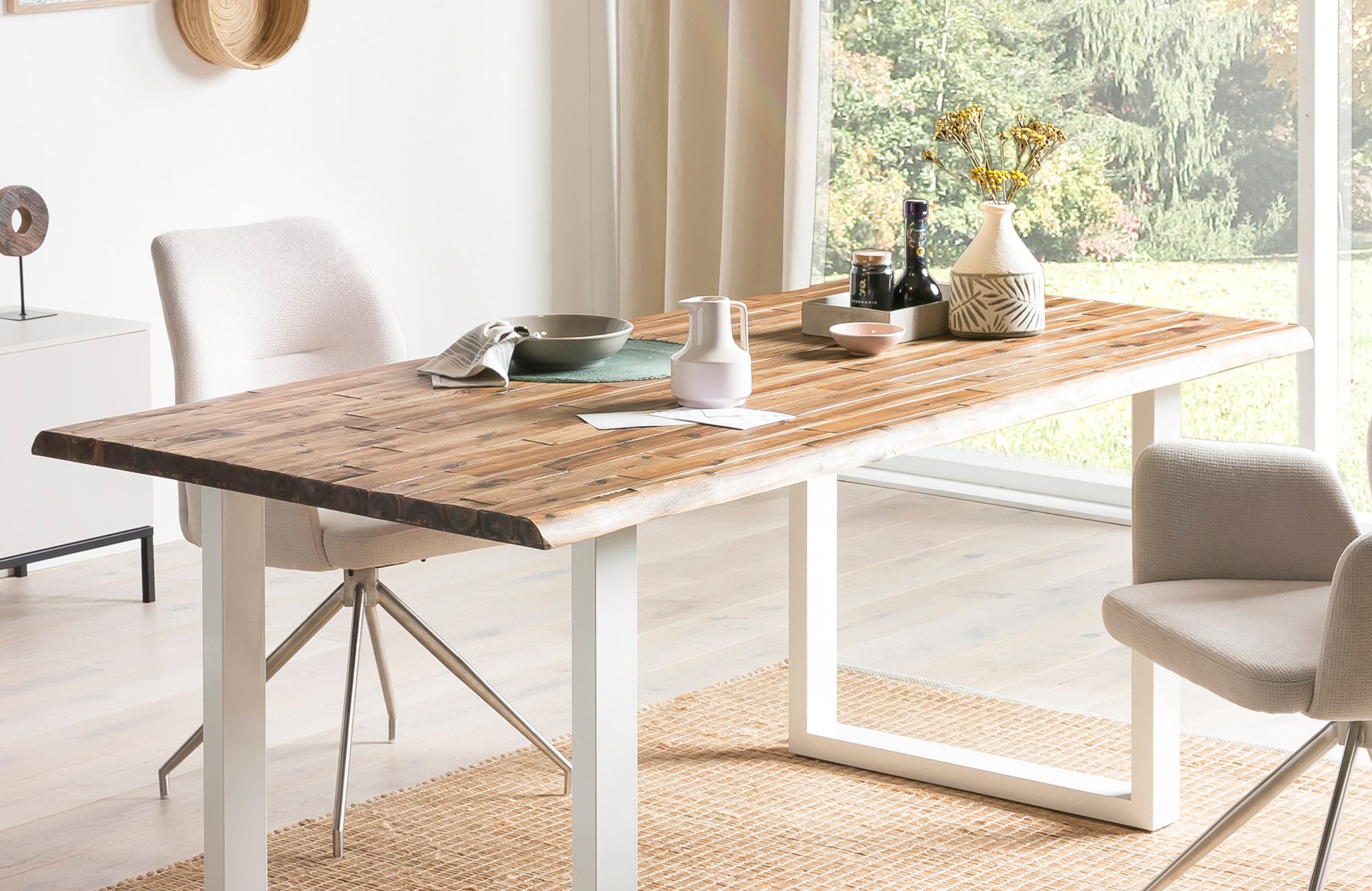 SalesFever Essgruppe, (Set, 5 tlg.), Stühle mit 360 Grad Drehplatte unter der Sitzfläche