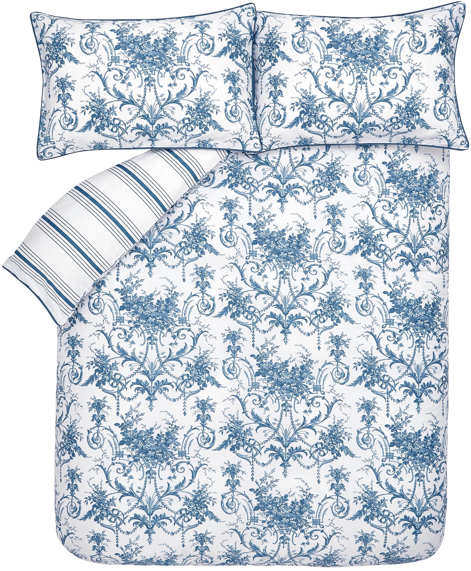 LAURA ASHLEY Wendebettwäsche »Tuileries Midnight« 3 tlg. tlg. Baumwoll-Sati günstig online kaufen