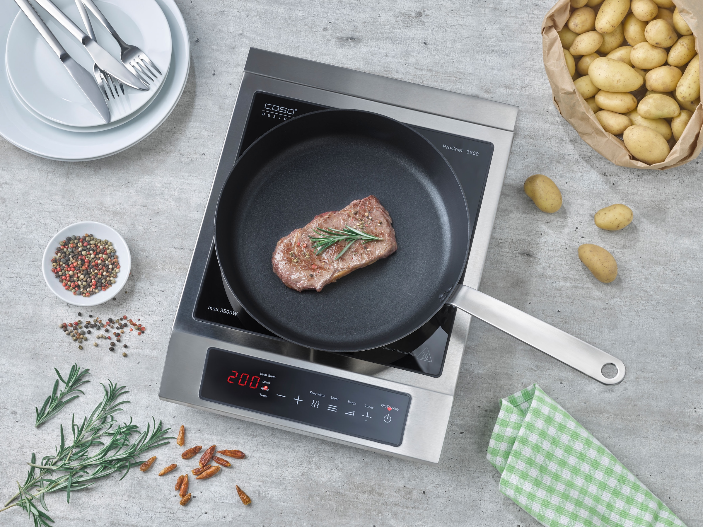 Caso Einzel-Induktionskochplatte »2364  Pro Chef 3500«