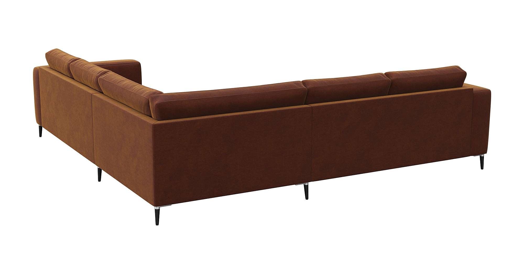 FLEXLUX Ecksofa »Fiore, gleichschenklig, super Sitzkomfort durch Kaltschaum im Sitz«, breite Armlehnen, Füße Alu+schwarz