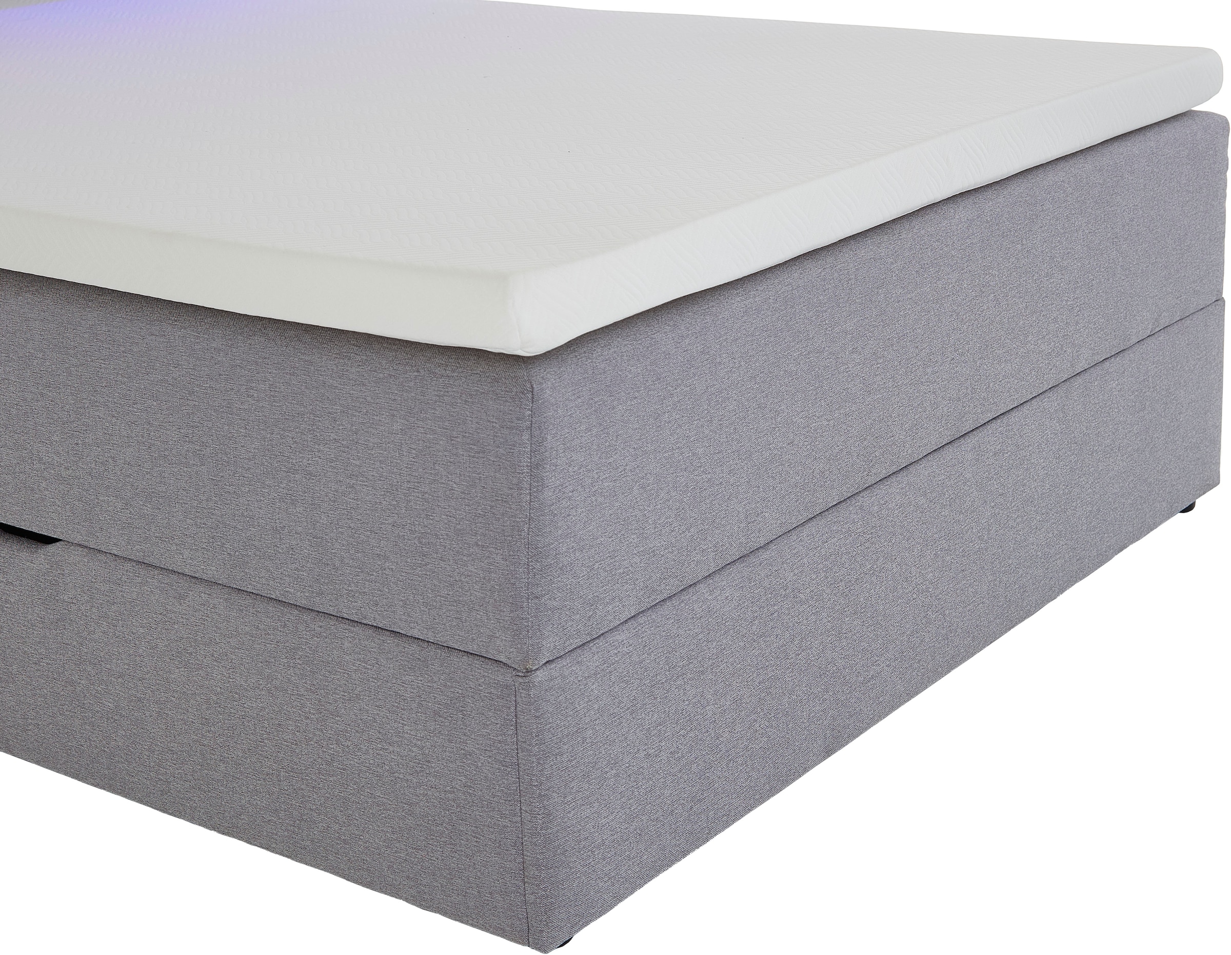 meise.möbel Boxspringbett »Caja mit Bettkasten und Topper«, mit LED ausgestattetes Ablagefach im Kopfteil