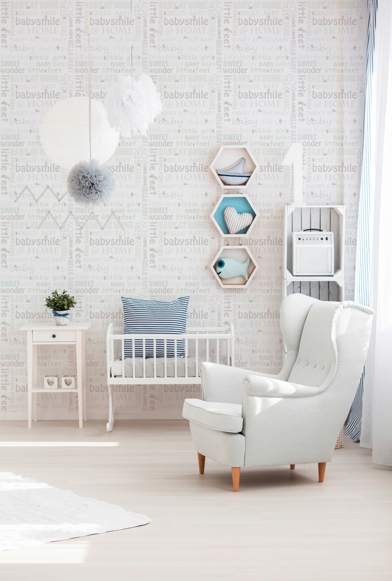 living walls Vliestapete »Little Stars«, Strukturmuster-gemustert-Motiv, Tapete Kinder Metallic Tapeten Kinderzimmer Schlafzimmer Design Optik
