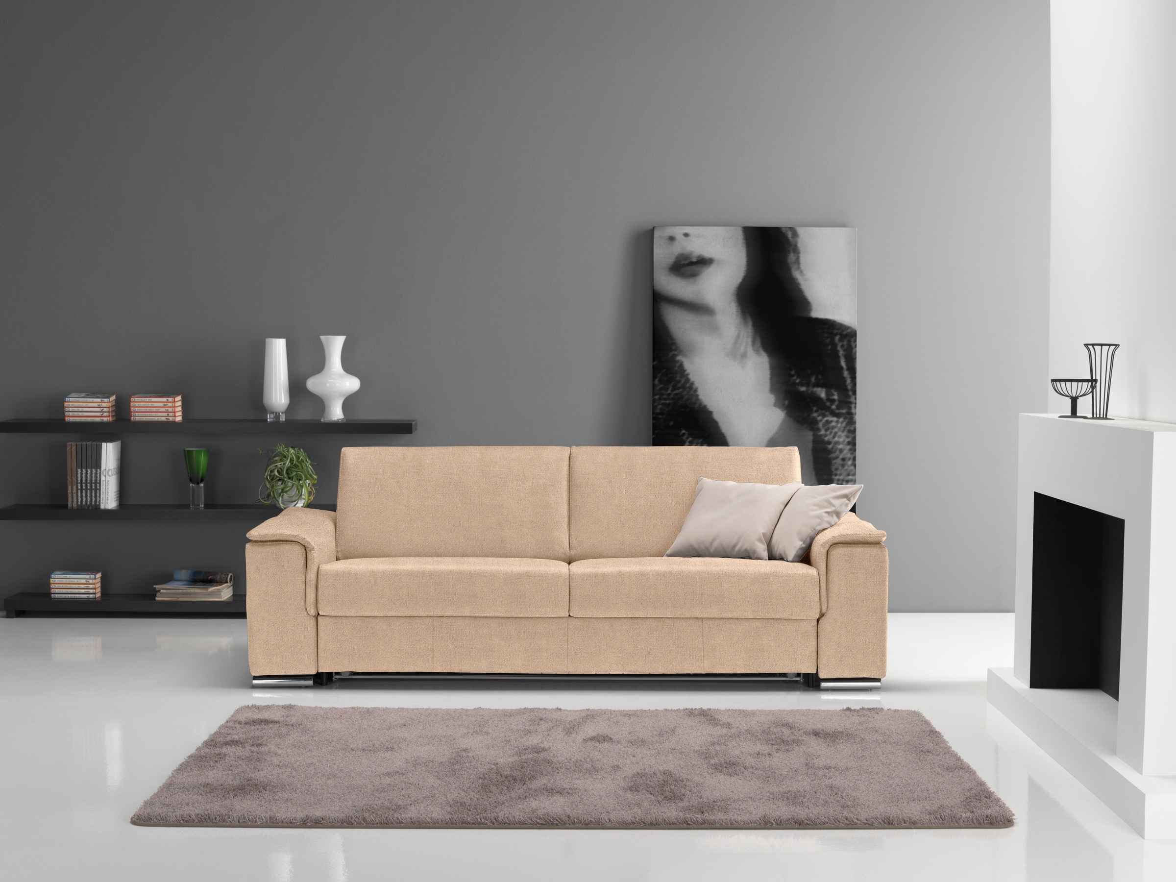 Egoitaliano Schlafsofa »Cecilia, modern & elegant, erstklassiger Sitzkomfort, Dauerschläfer«, inkl. Matratze und hochwertigem Metallbettrahmen, toller Schlafkomfort