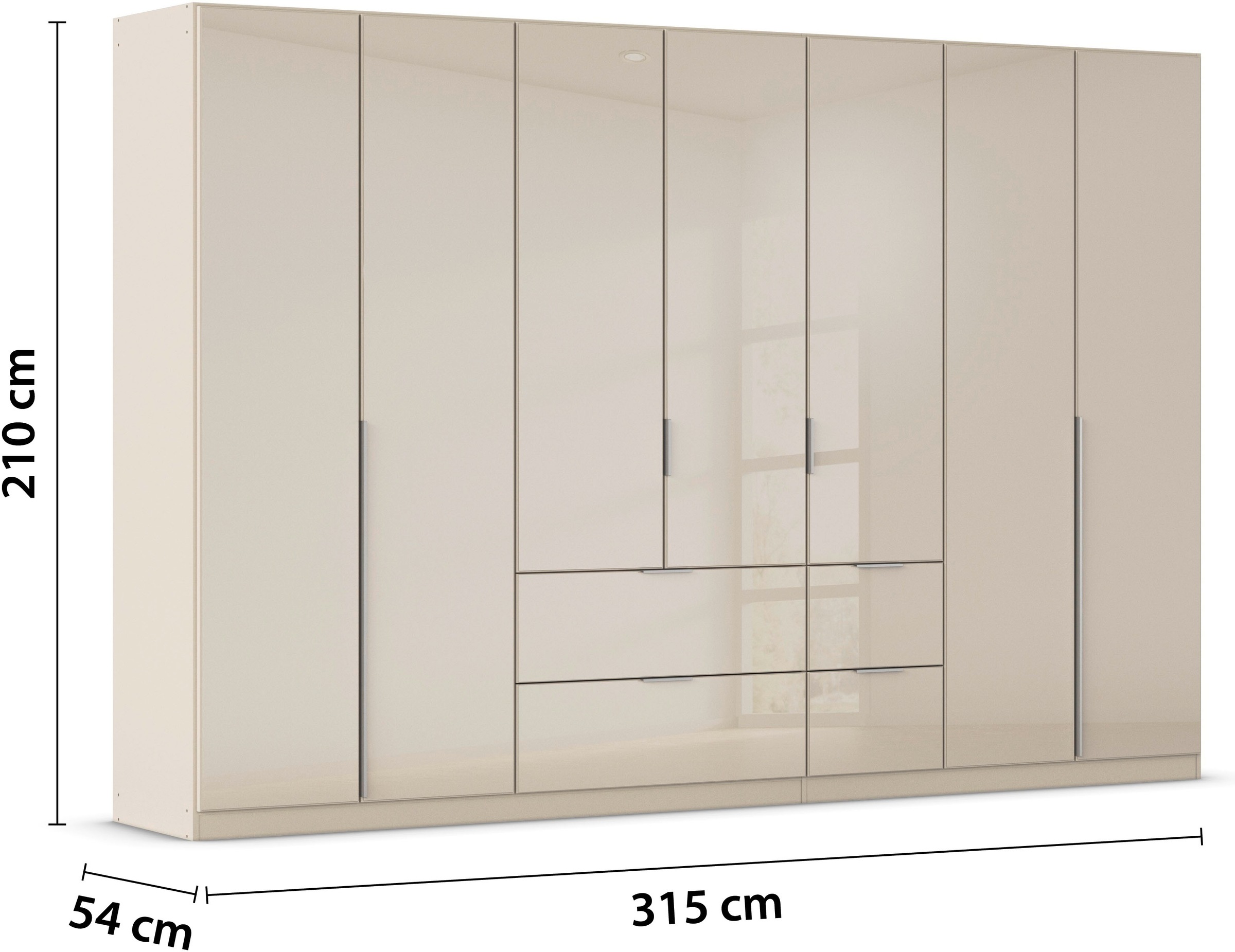 rauch Drehtürenschrank »Kleiderschrank Kleiderschränke Schrank Garderobe AGORDO mit Glasfront«, (in zwei Griff-Farben mit Glasfront), mit Außenschubkästen, in 6 Breiten und 2 Höhen MADE IN GERMANY