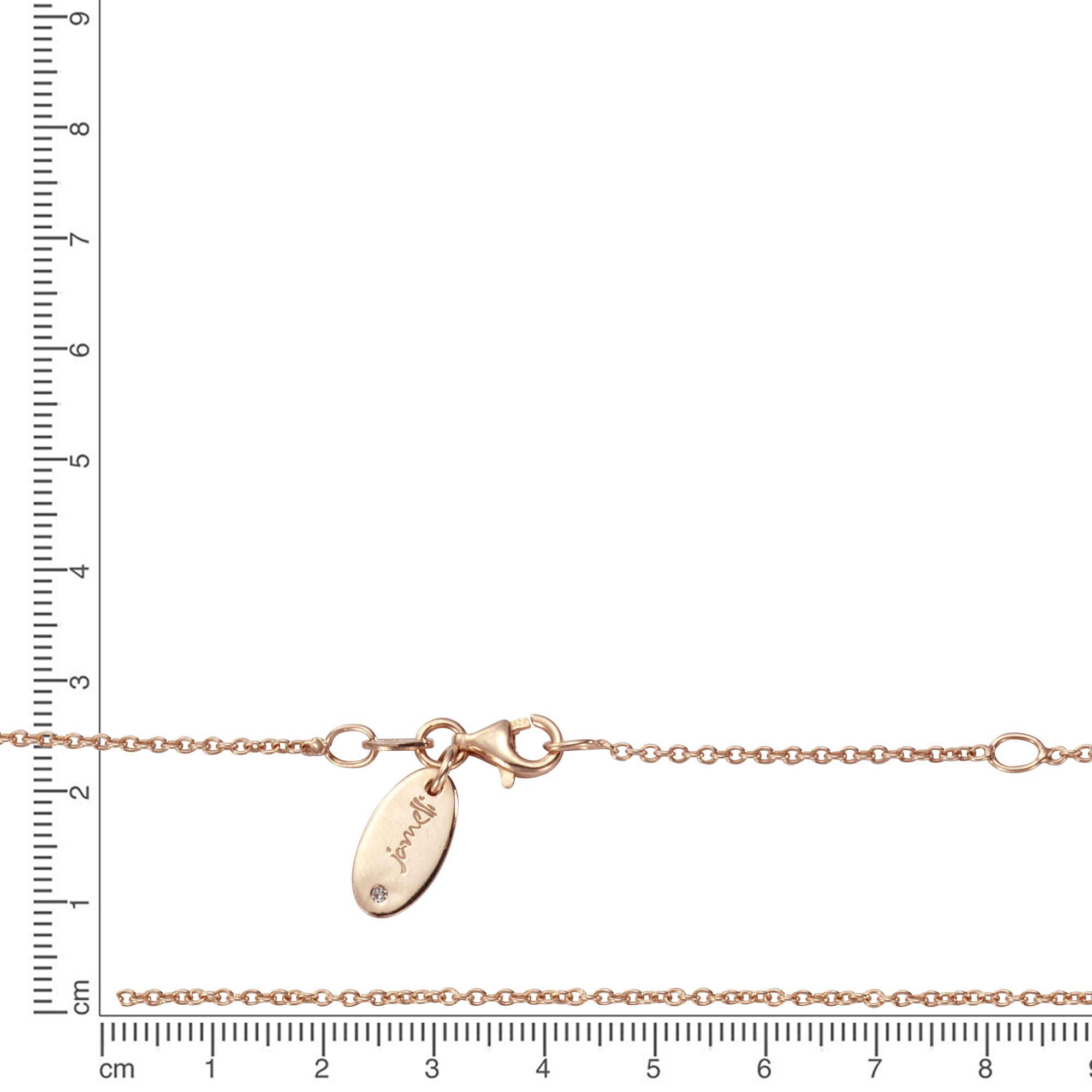 Jamelli Kette mit Anhänger »925 Silber rosé vergoldet Mondstein grau 10mm«