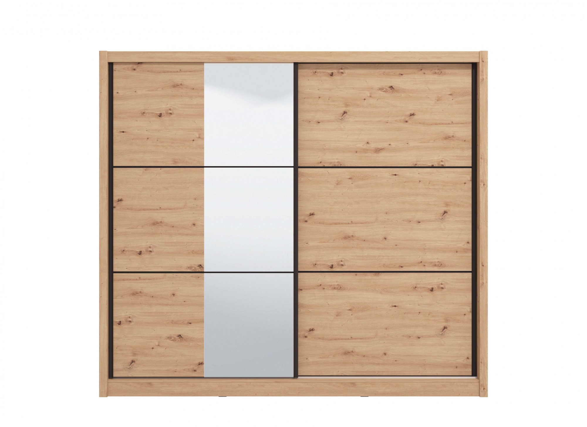 INOSIGN Schwebetürenschrank »Navara Kleiderschrank mit Spiegel Wäscheschrank Garderobe«, Kleiderschrank mit Spiegel, FSC®-zertifiziert, 242,5x215,5x61cm