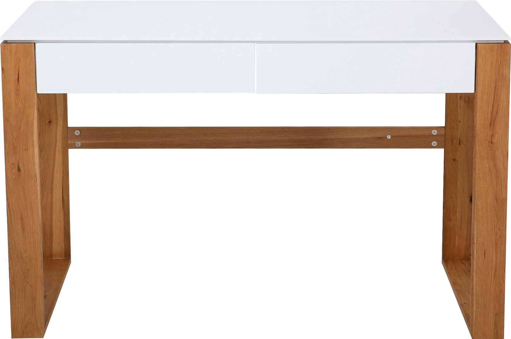 Schreibtisch MÖBILIA "Herdis", weiß (weiß, natur, natur, weiß), B:120cm H:75cm T:60cm