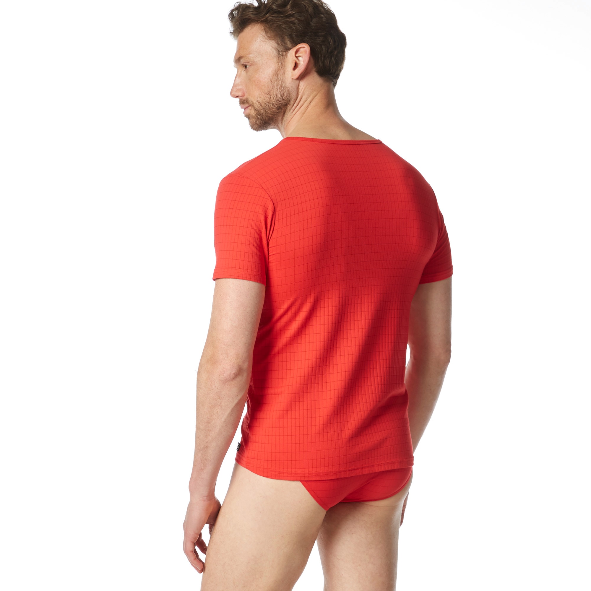 Bruno Banani V-Shirt »CHECK LINE 2.0« Pique Optik, Kurzarm, V-Neck, Cotton-Mix