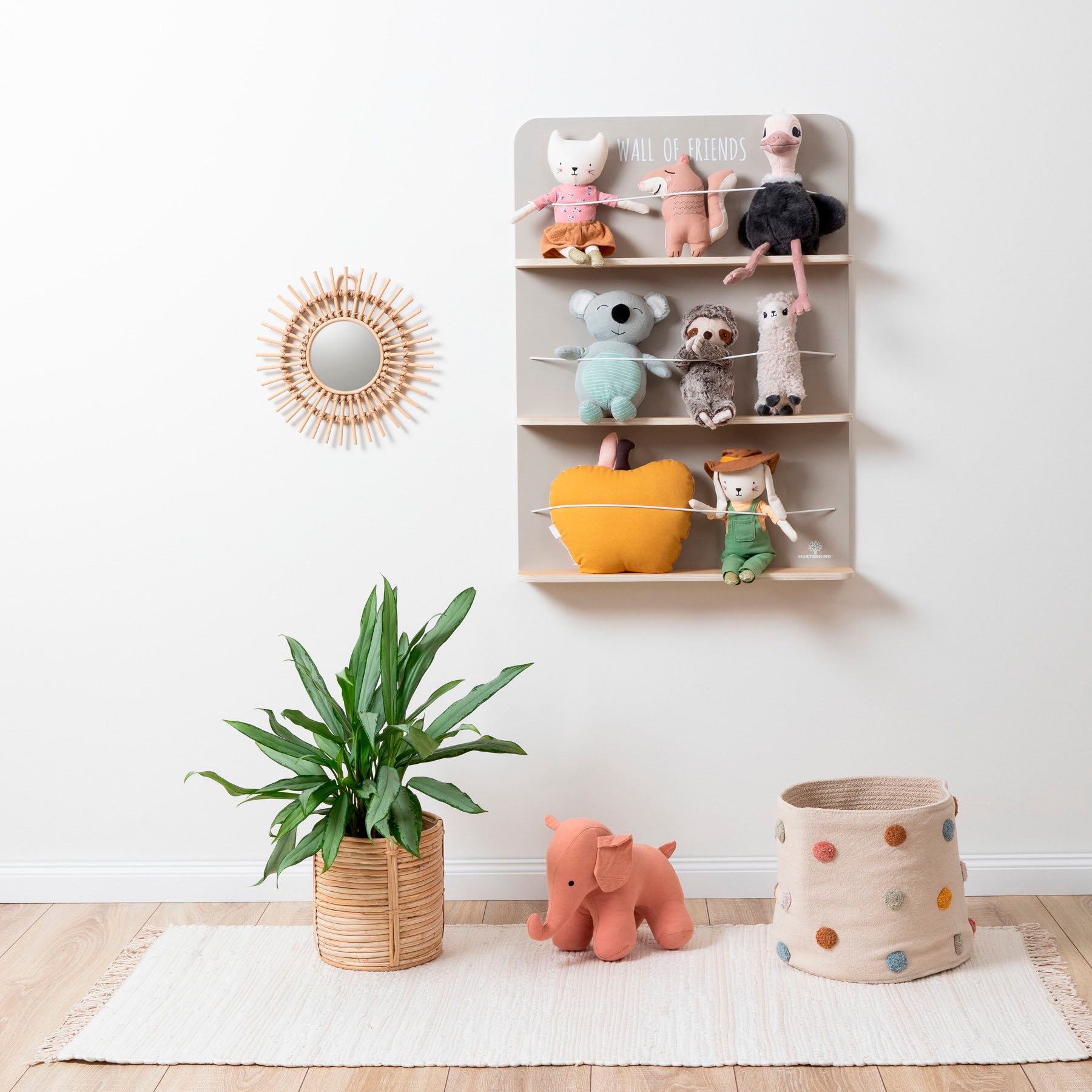 MUSTERKIND® Wandregal »Wall of Friends, warmgrau/natur«, FSC® - schützt Wal günstig online kaufen