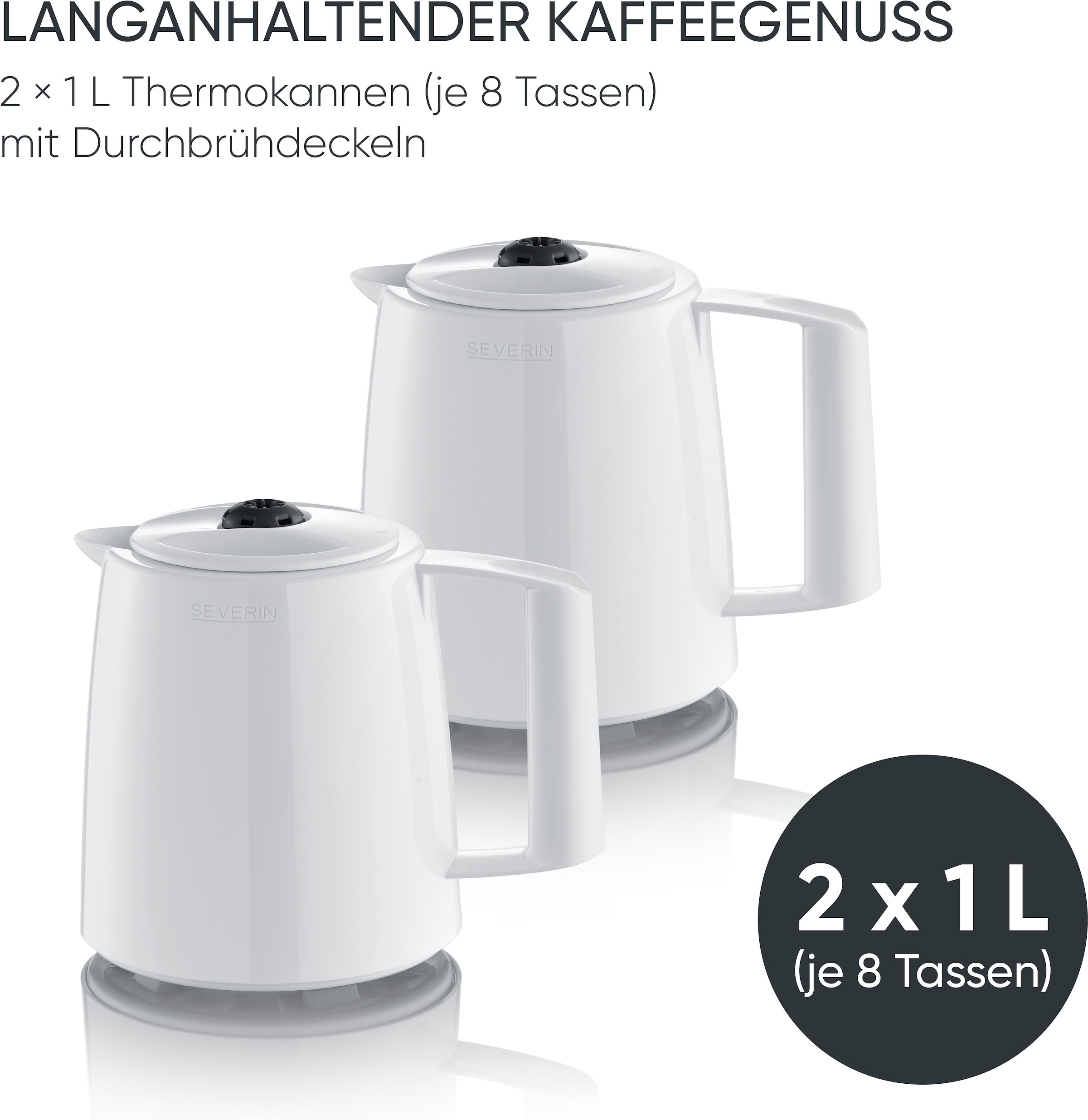 Severin Filterkaffeemaschine »KA 9309 mit 2 Thermokannen« 1 l Kaffeekanne Papierfilter 1x4 zwei Theromkannen für doppelten Kaffeegenuss