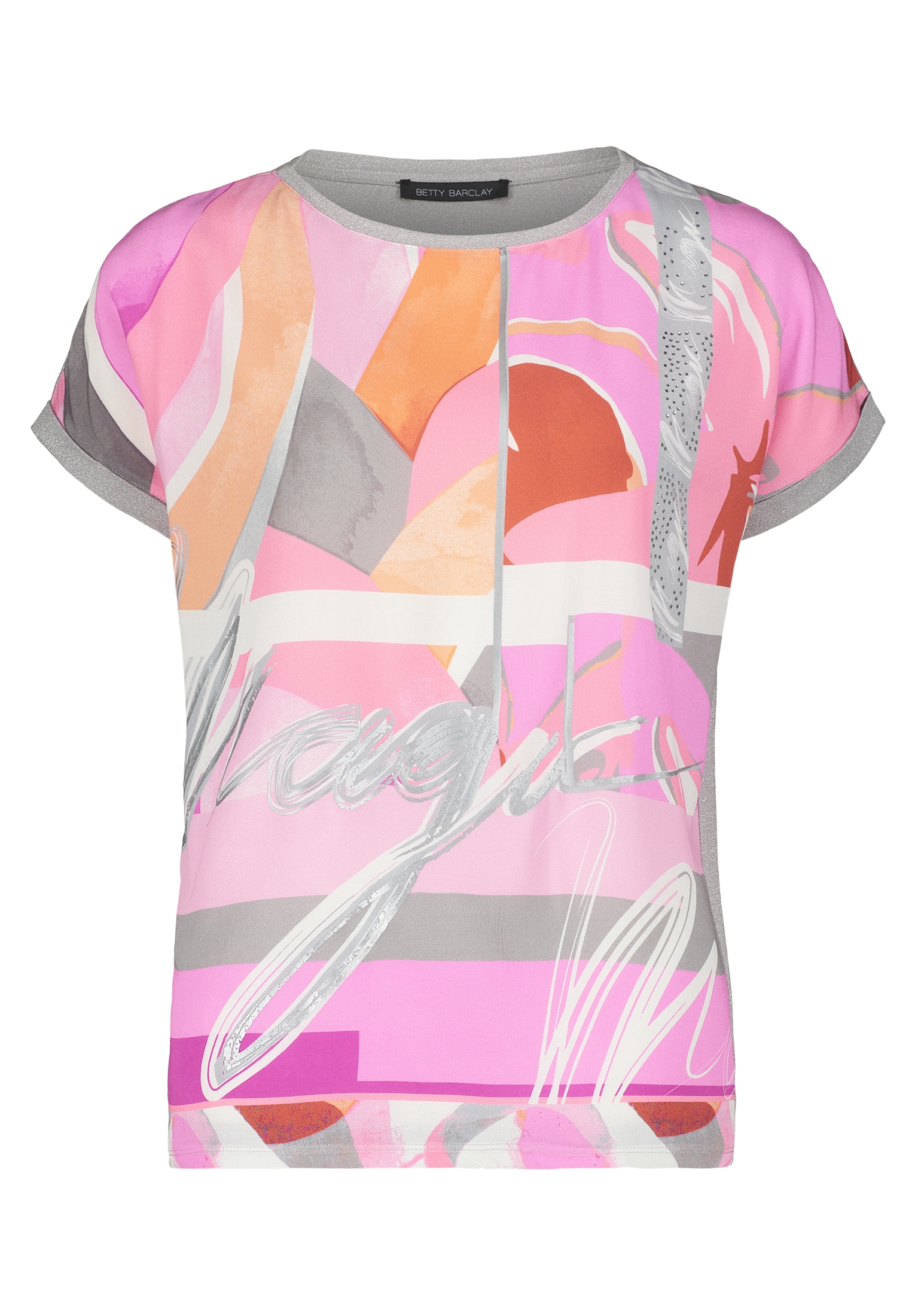 Betty Barclay Kurzarmshirt »Betty Barclay Blusenshirt mit Aufdruck«, Materialmix