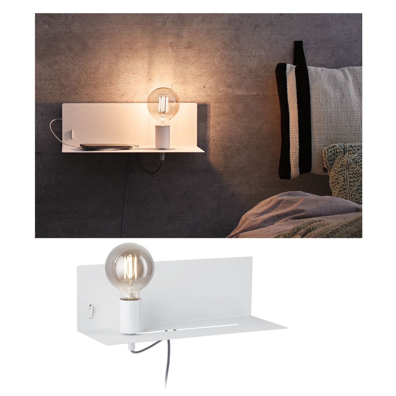 Paulmann Wandleuchte »Devara max. 1x40W USBC 230V Metall«, 1 flammig, Leuch günstig online kaufen