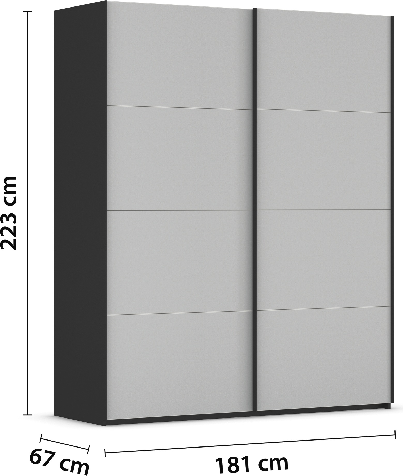 rauch Schwebetürenschrank »Kleiderschrank Schrank Garderobe Schlafzimmerschrank SCALE-FYRA«, edle viergeteilte Türen mit Glas-Front viele Farben MADE IN GERMANY