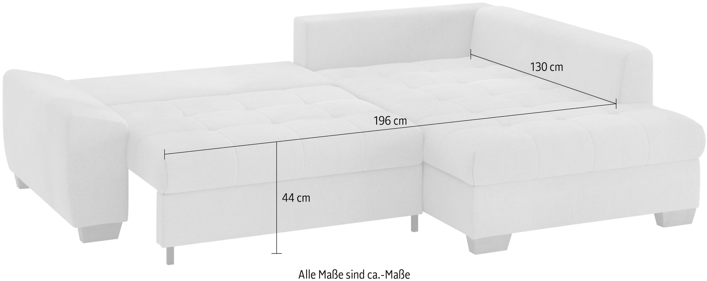 Mr. Couch Ecksofa »Nikita II, L-Form«, Wahlweise mit Bettfunktion, Bettkasten & RGB-LED-Beleuchtung