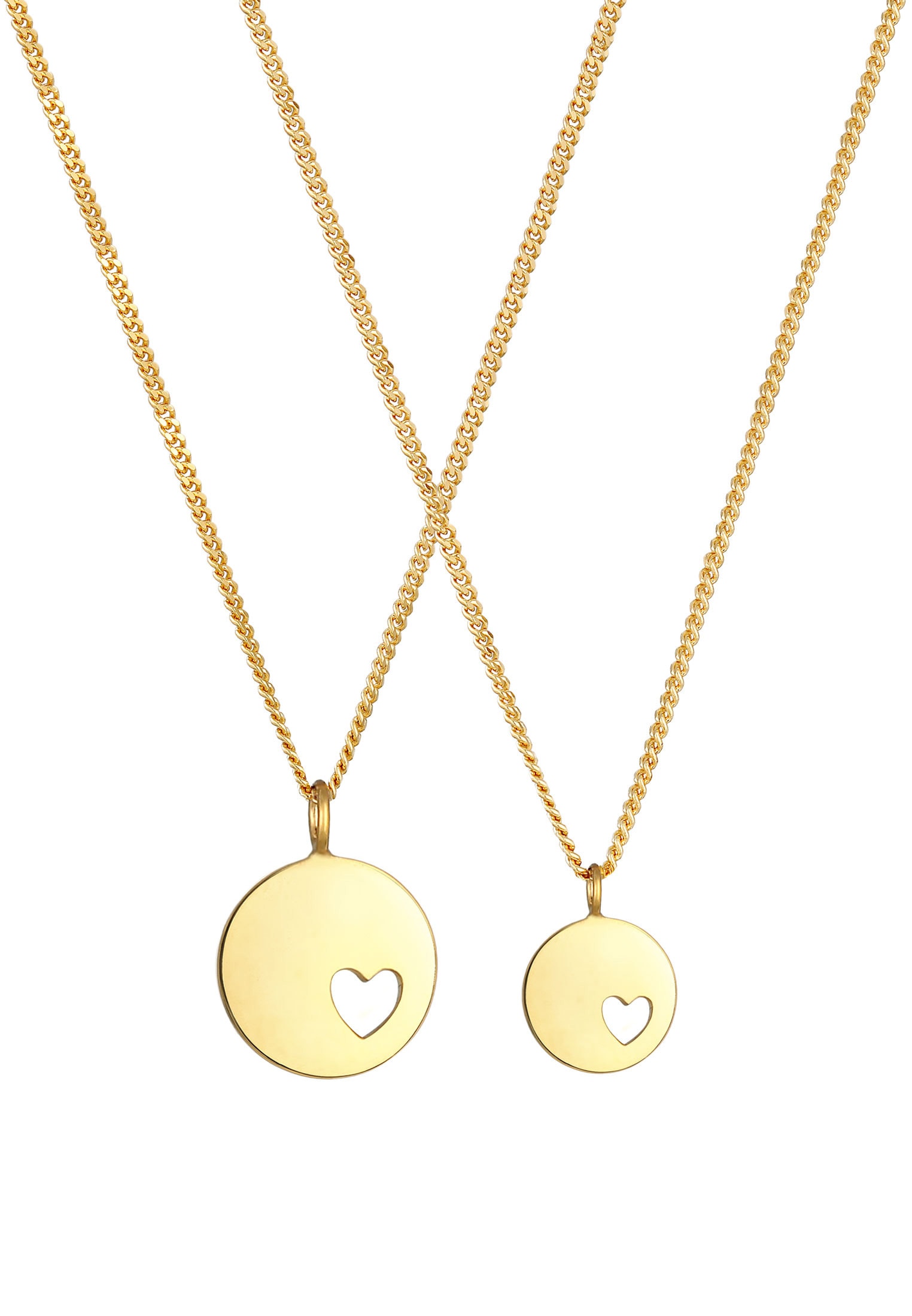 Elli Schmuckset »Plättchen Herz Liebe Mutter Tochter 925 Silber«