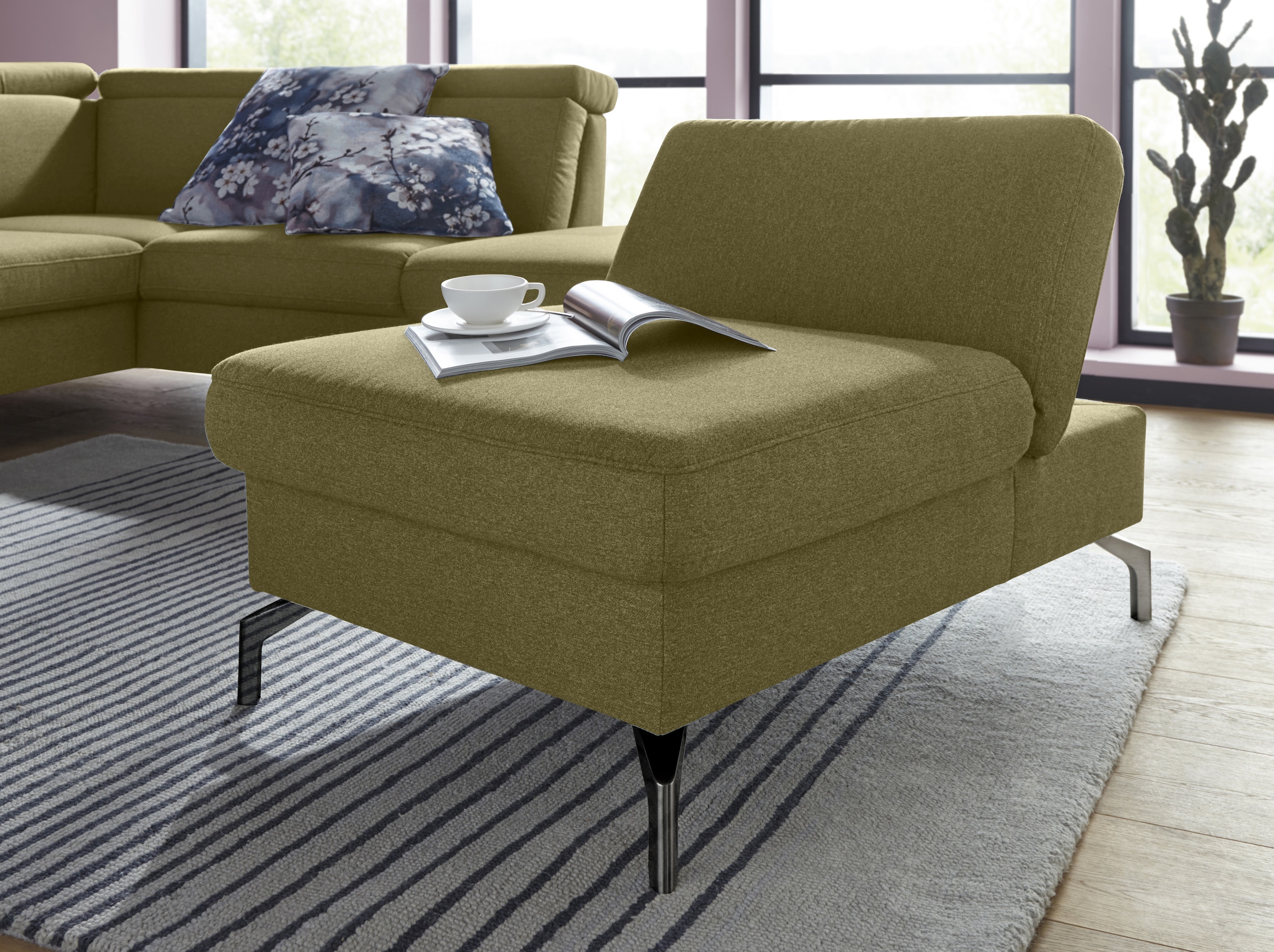 sit&more Hocker "Brisbane" Fußhöhe 15 cm, mit Federkern und Klappfunktion günstig online kaufen