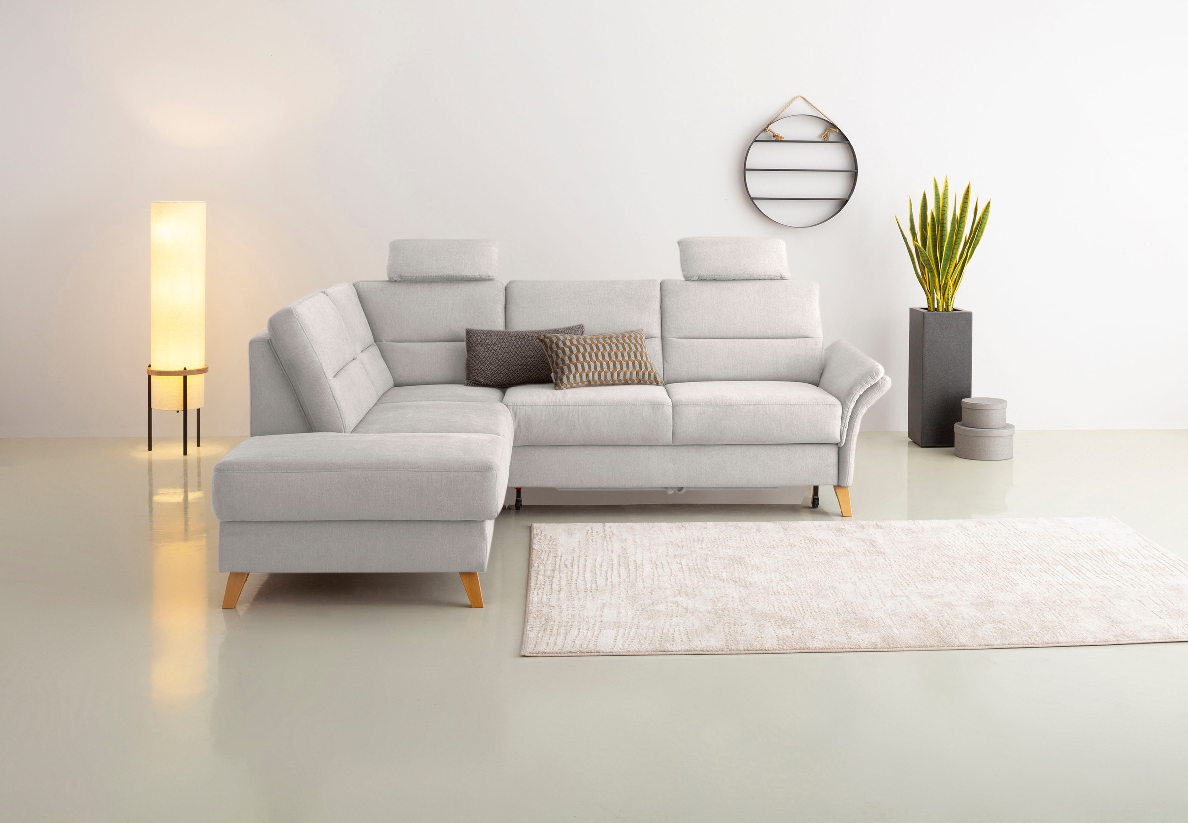 Home affaire Ecksofa »Westerland L-Form«, Federkern-Polsterung, wahlweise mit Bettfunktion, Bettkasten