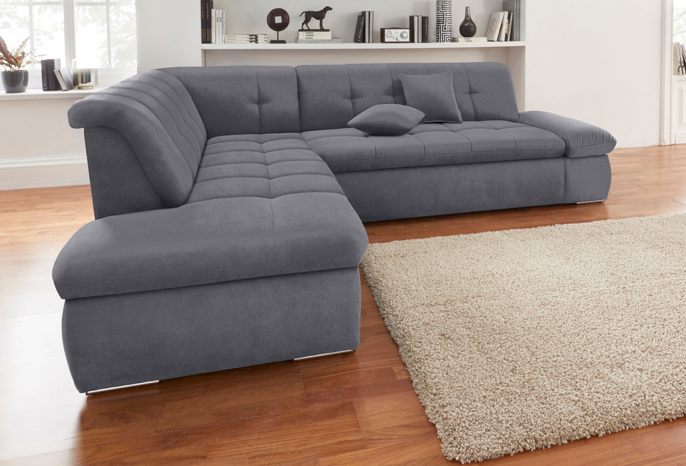 DOMO collection Ecksofa »Moric Luxus incl. Zierkissen B/T/H: 273/216/80 cm« günstig online kaufen